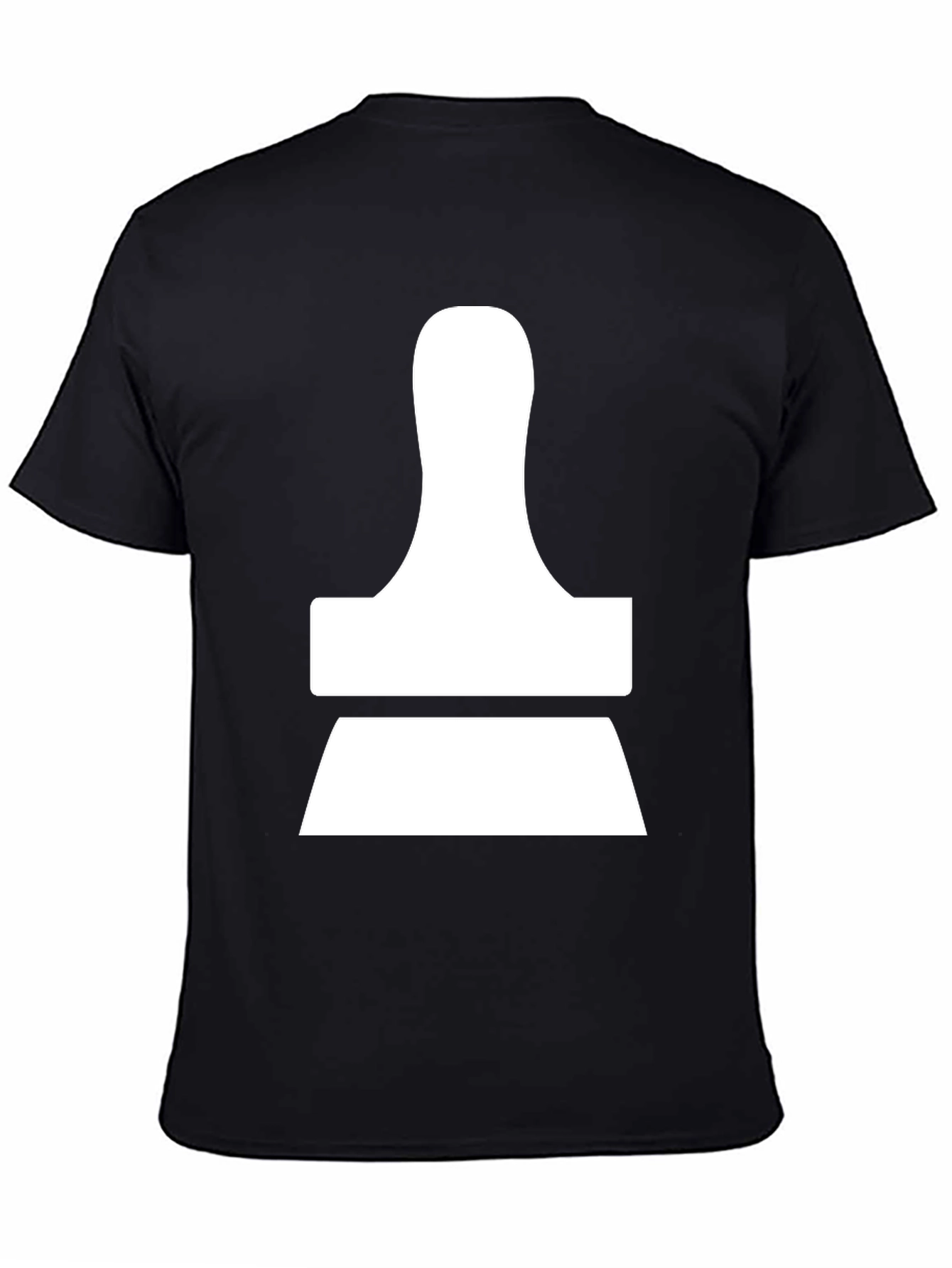 Modern Abstract White Design on Black T-Shirt
