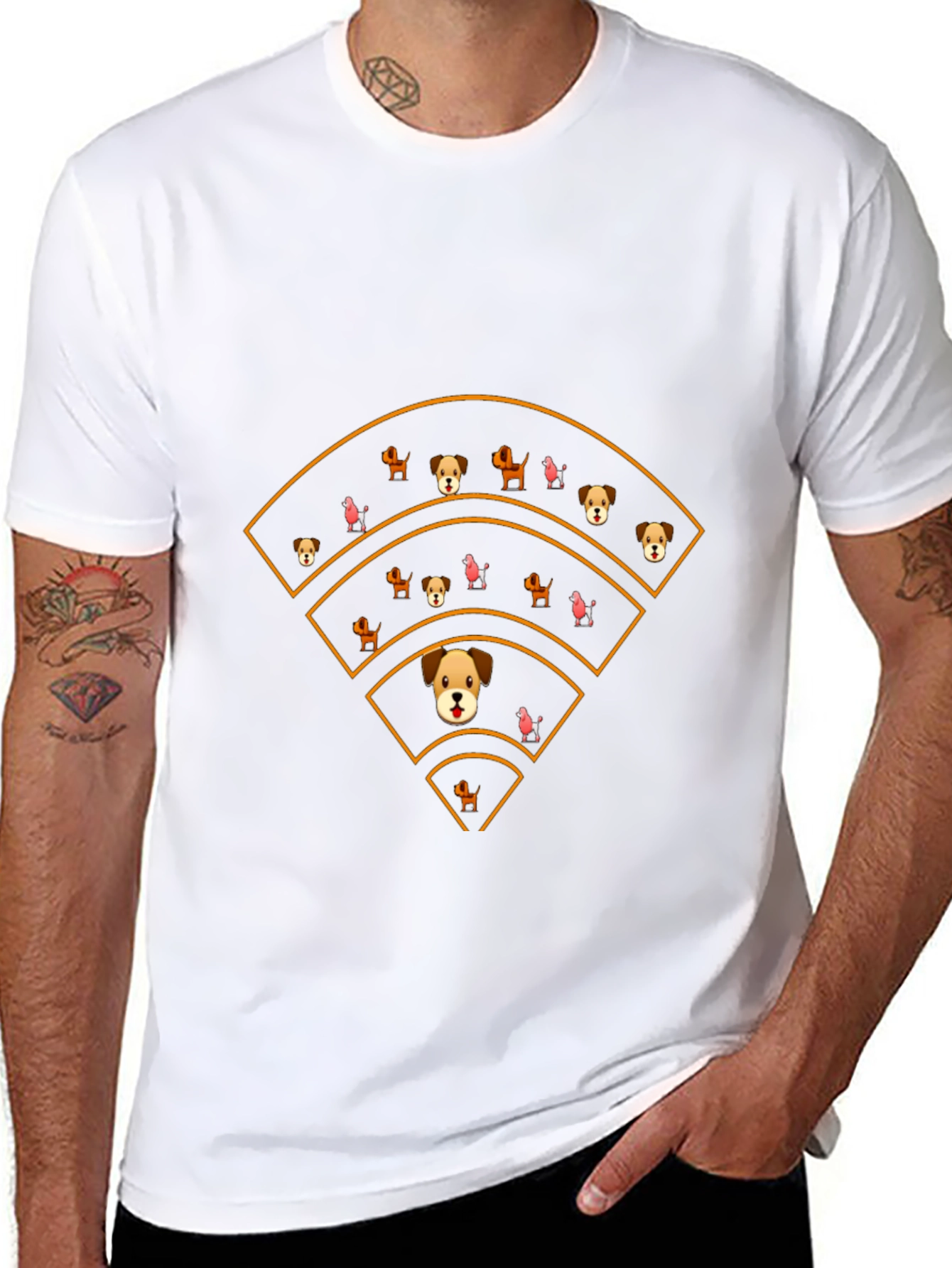 Dog WiFi Signal Funny Graphic Tee