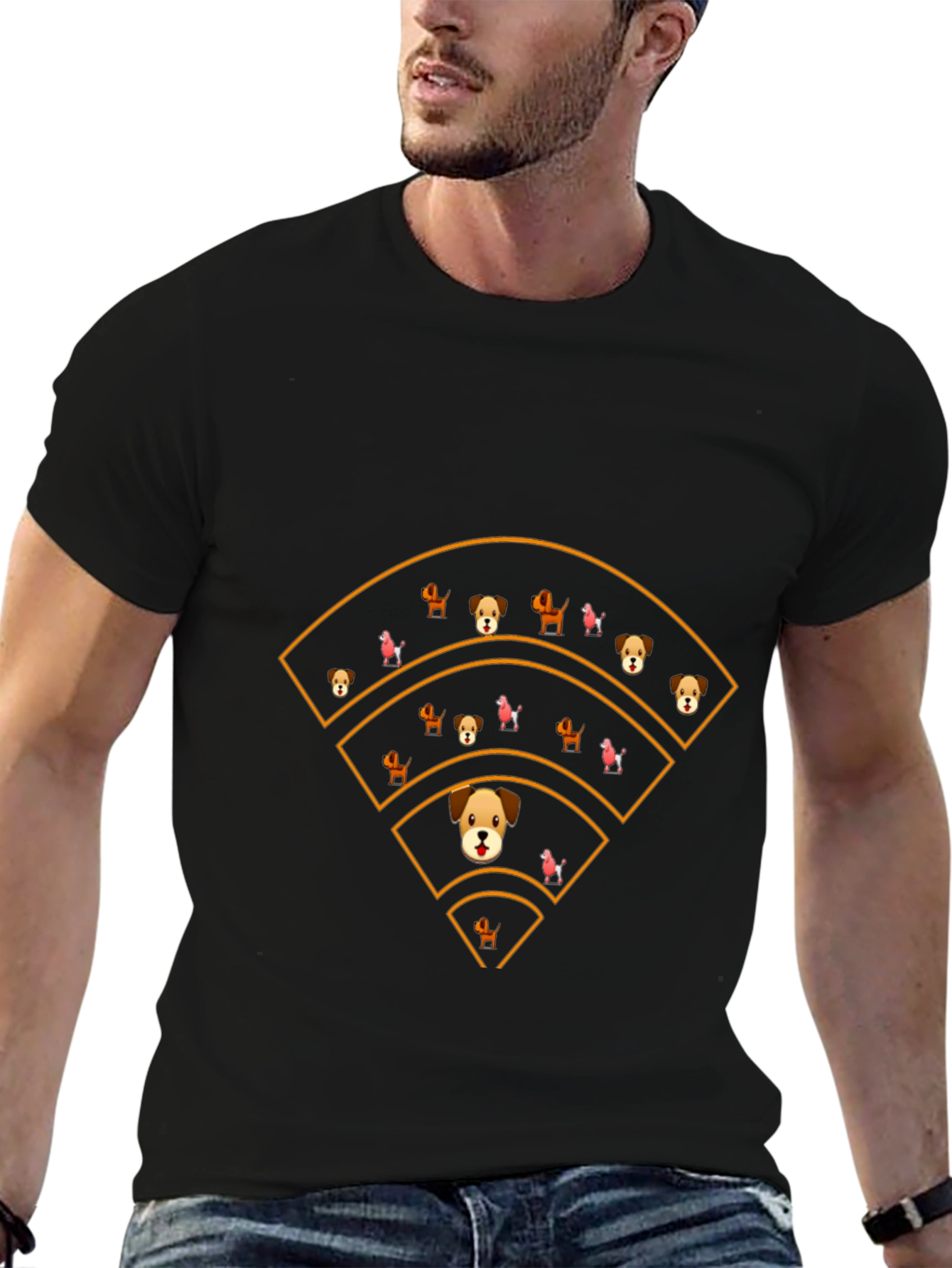 Dog WiFi Signal Funny Graphic Tee