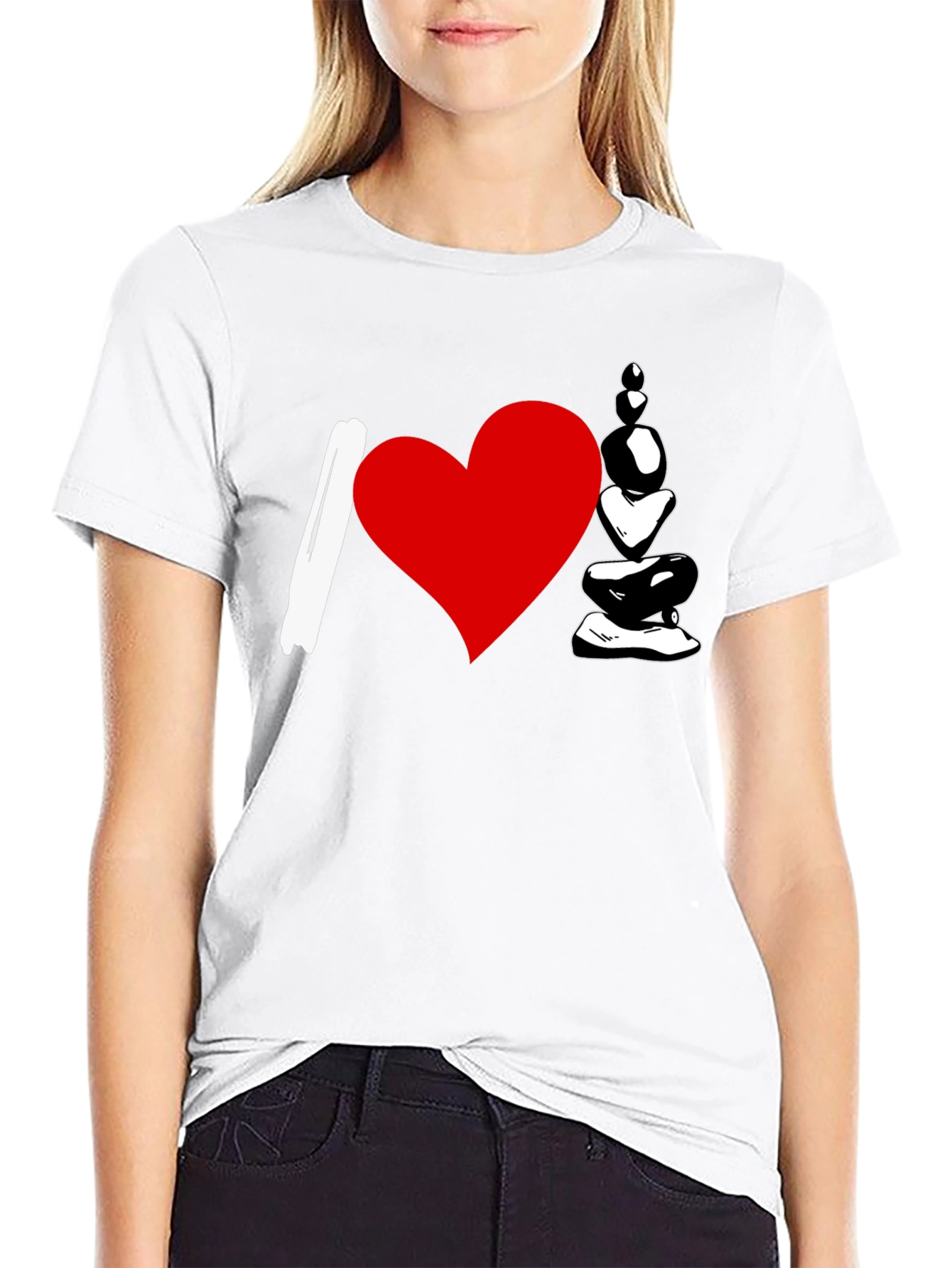 I Love Rocks Graphic Tee - Black Cotton T-Shirt