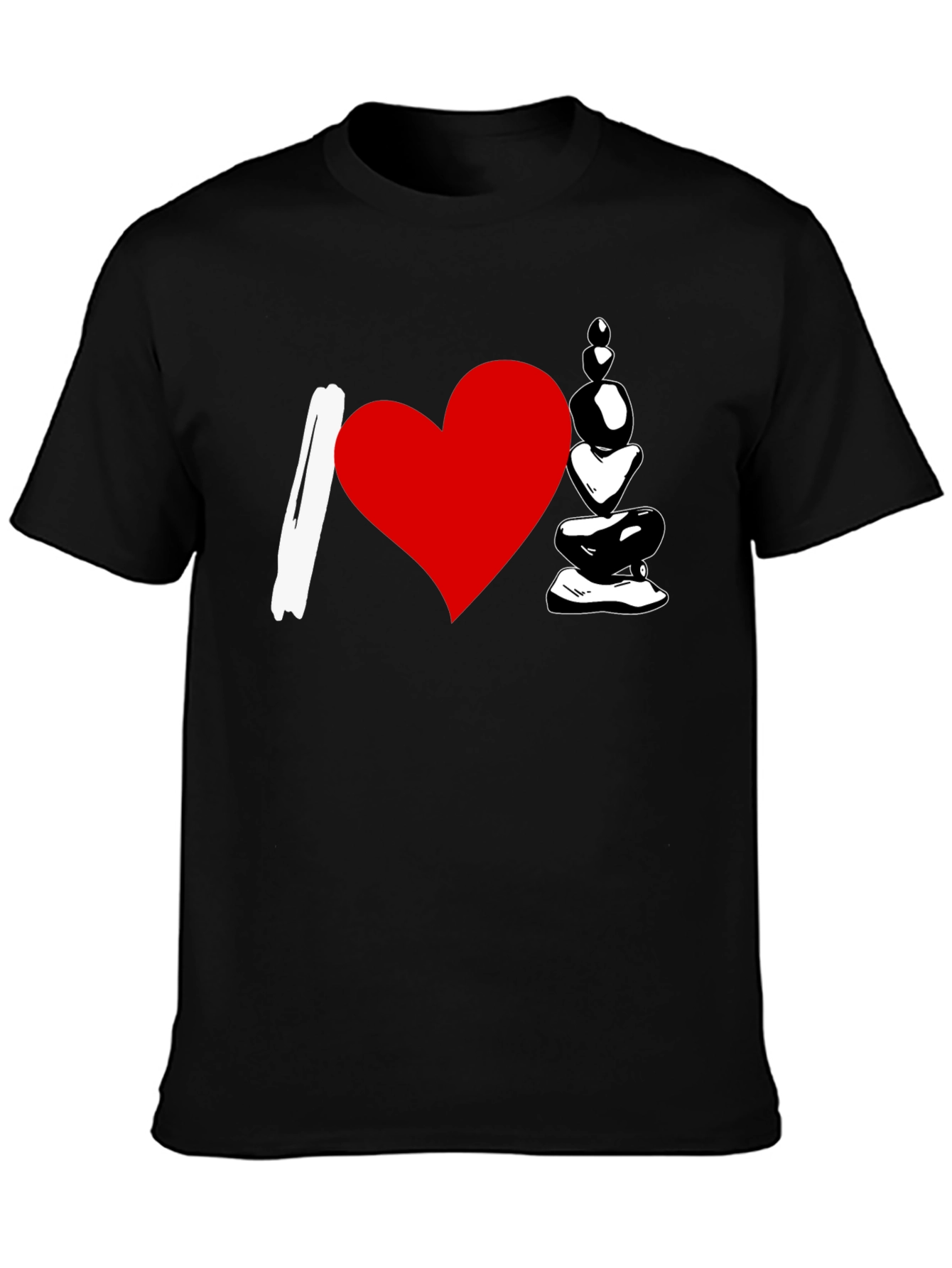 I Love Rocks Graphic Tee - Black Cotton T-Shirt