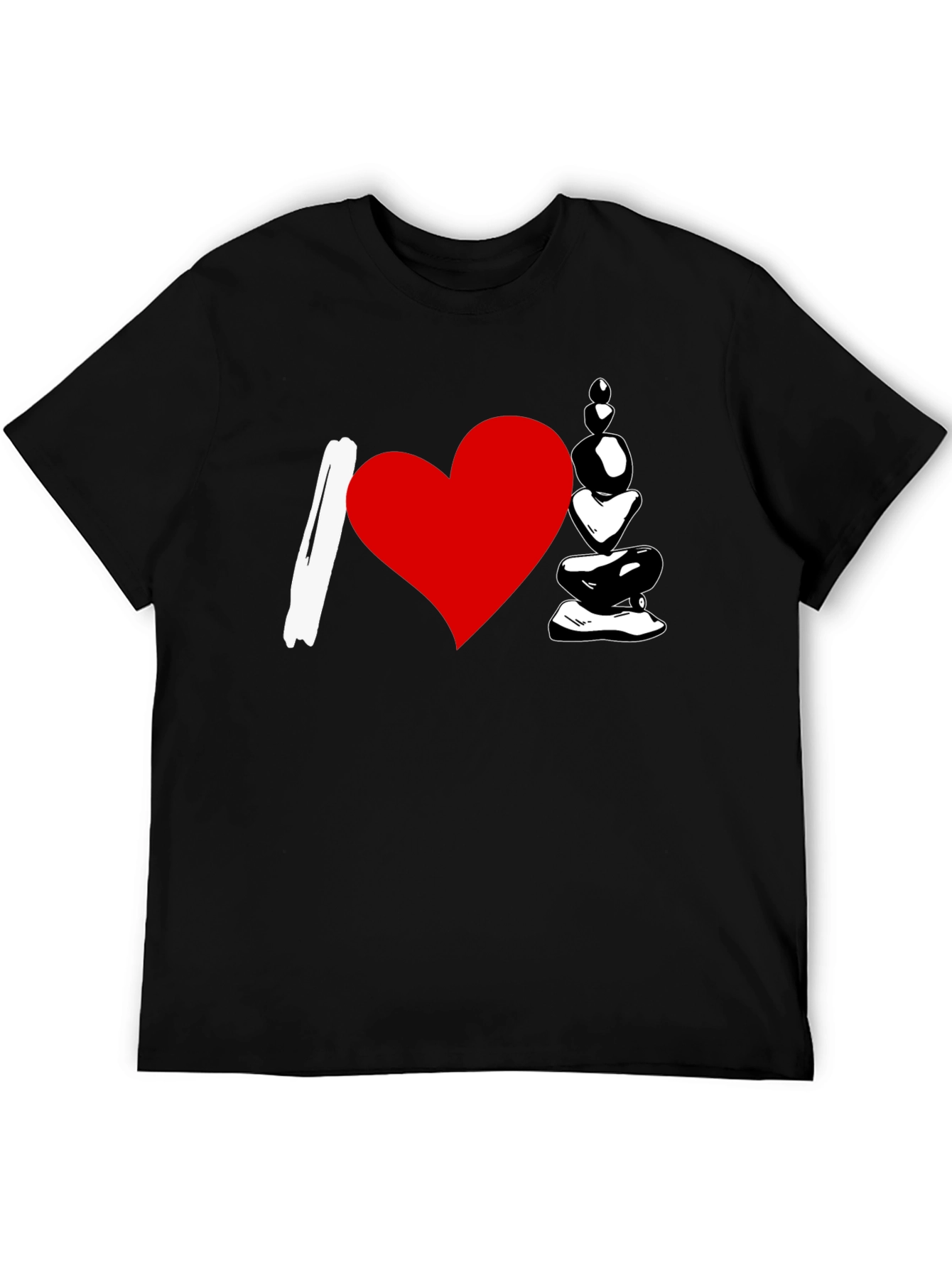 I Love Rocks Graphic Tee - Black Cotton T-Shirt
