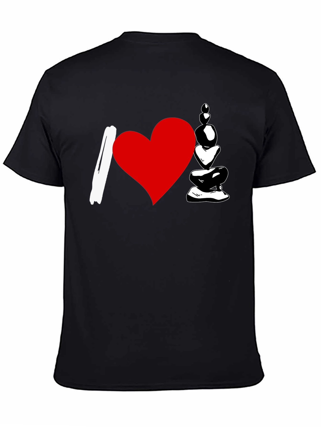 I Love Rocks Graphic Tee - Black Cotton T-Shirt