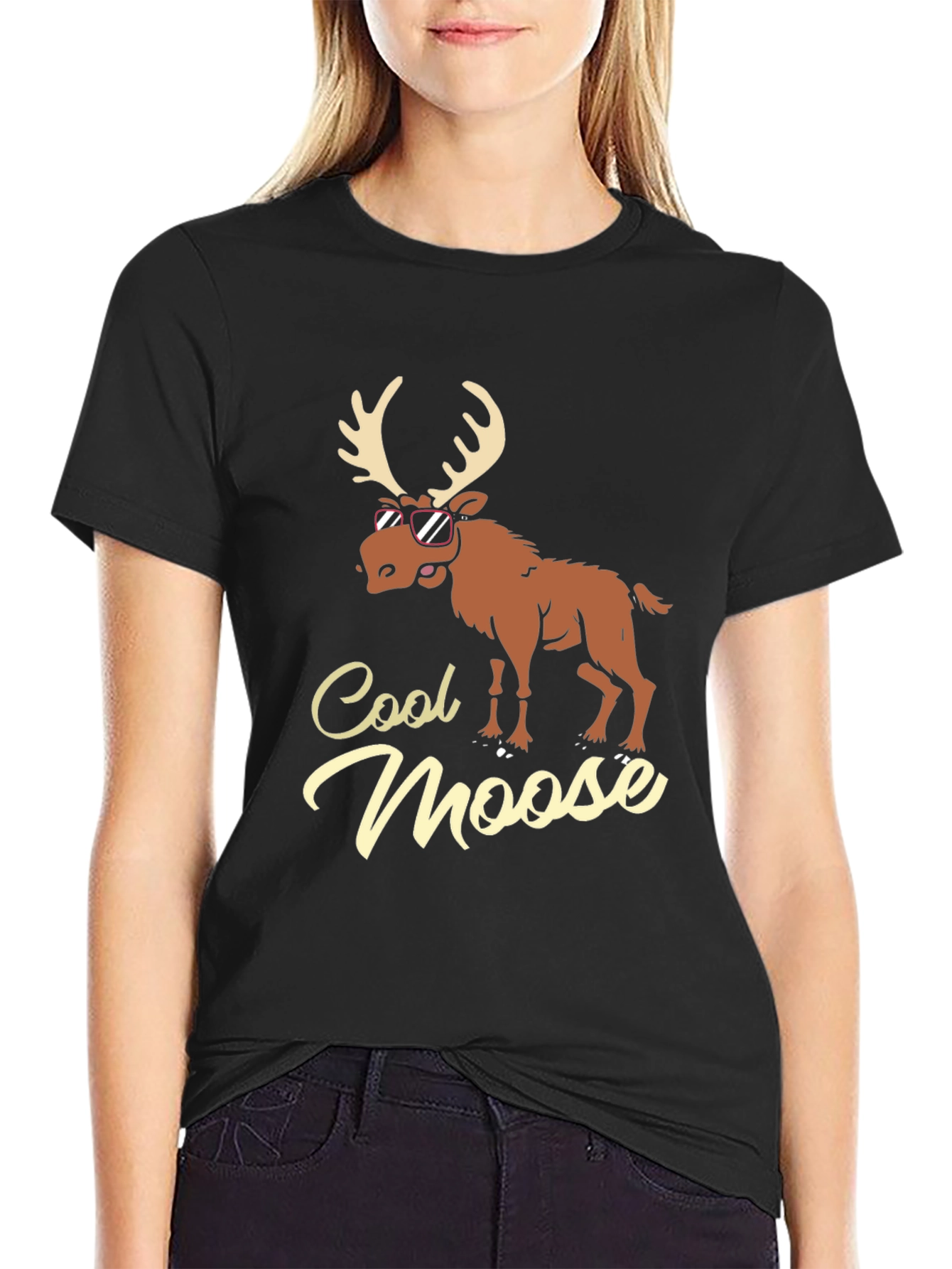 Cool Moose Graphic T-Shirt - Black