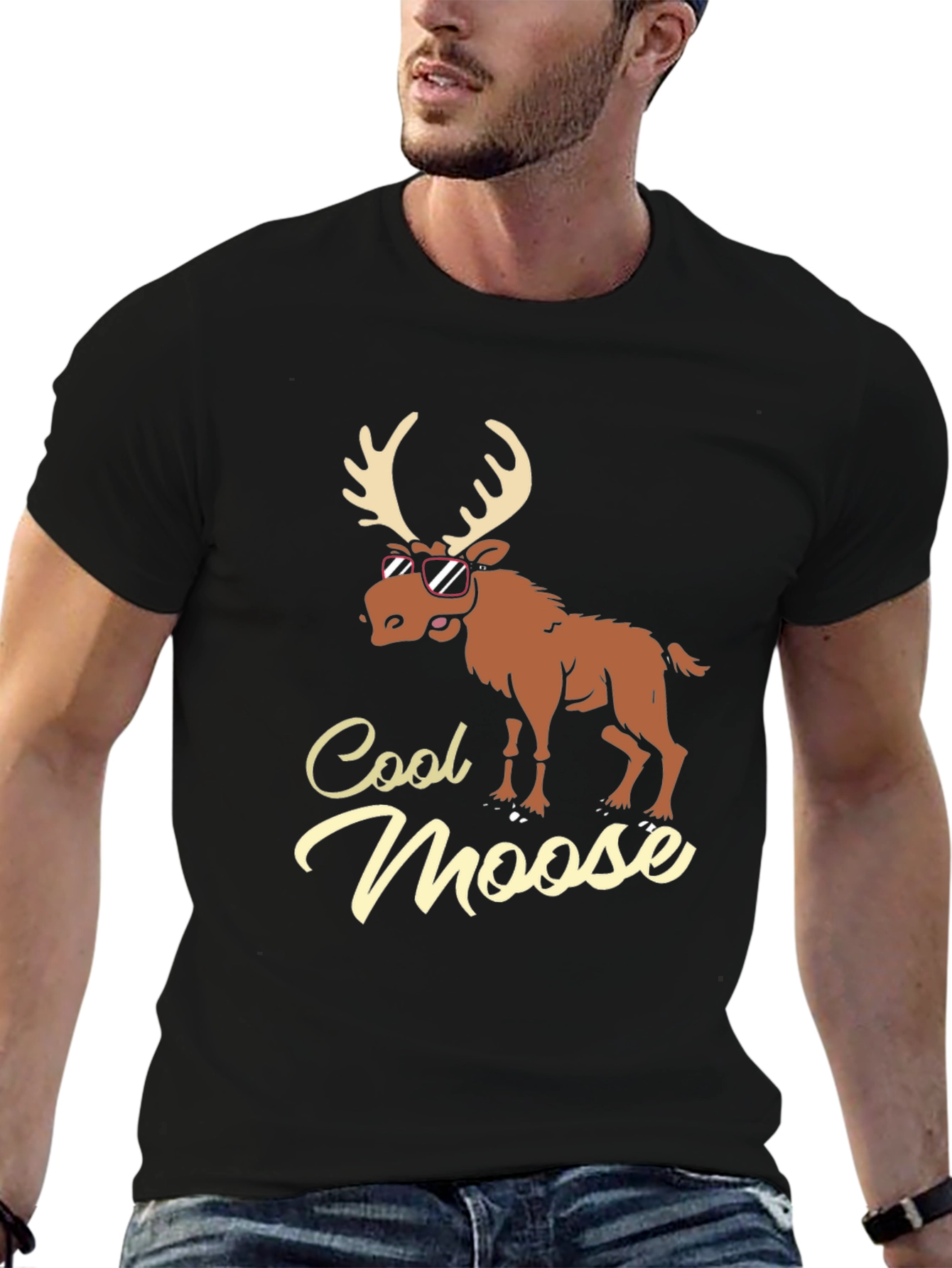 Cool Moose Graphic T-Shirt - Black
