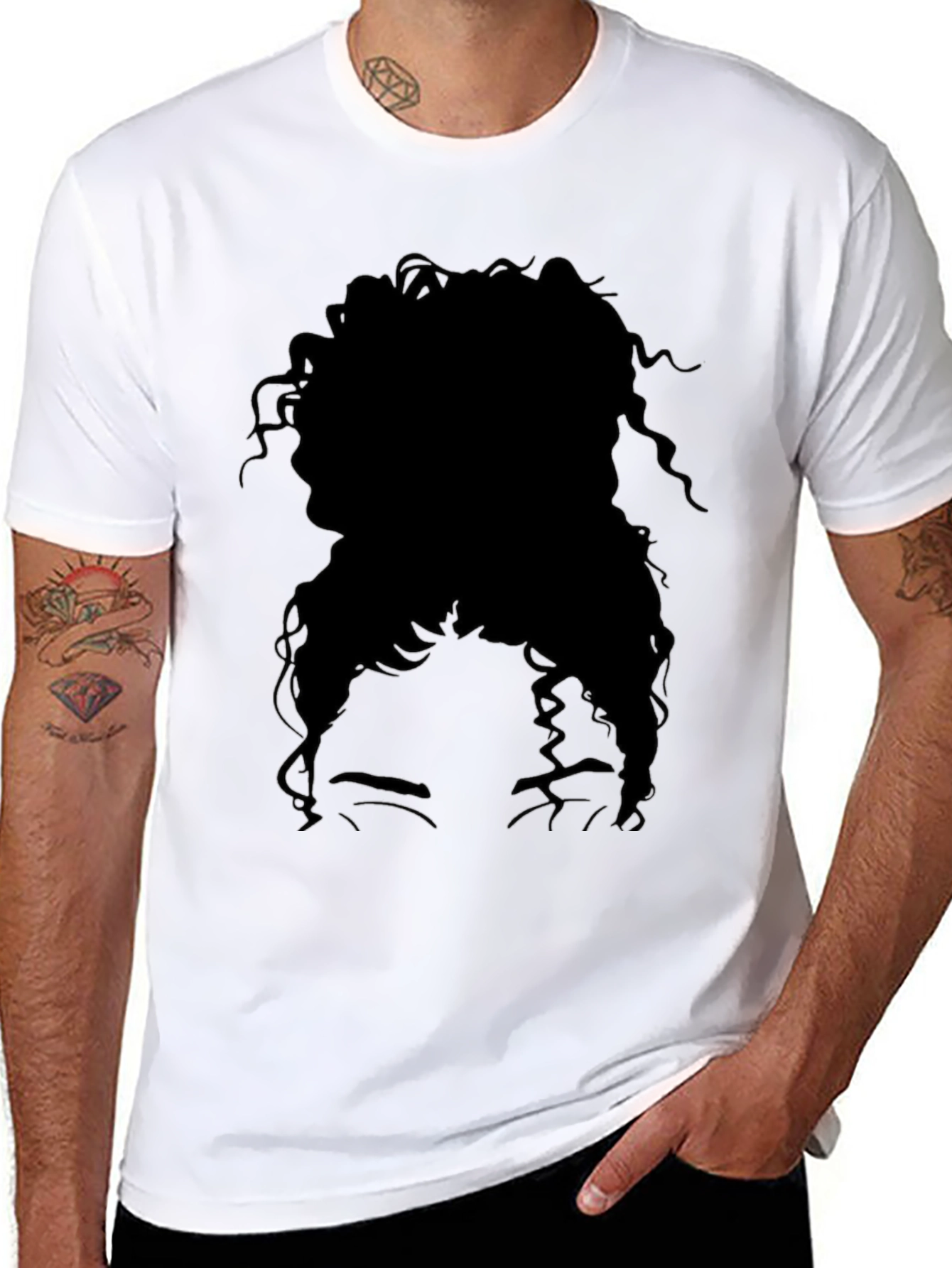 Silhouette Graphic Print Black T-Shirt