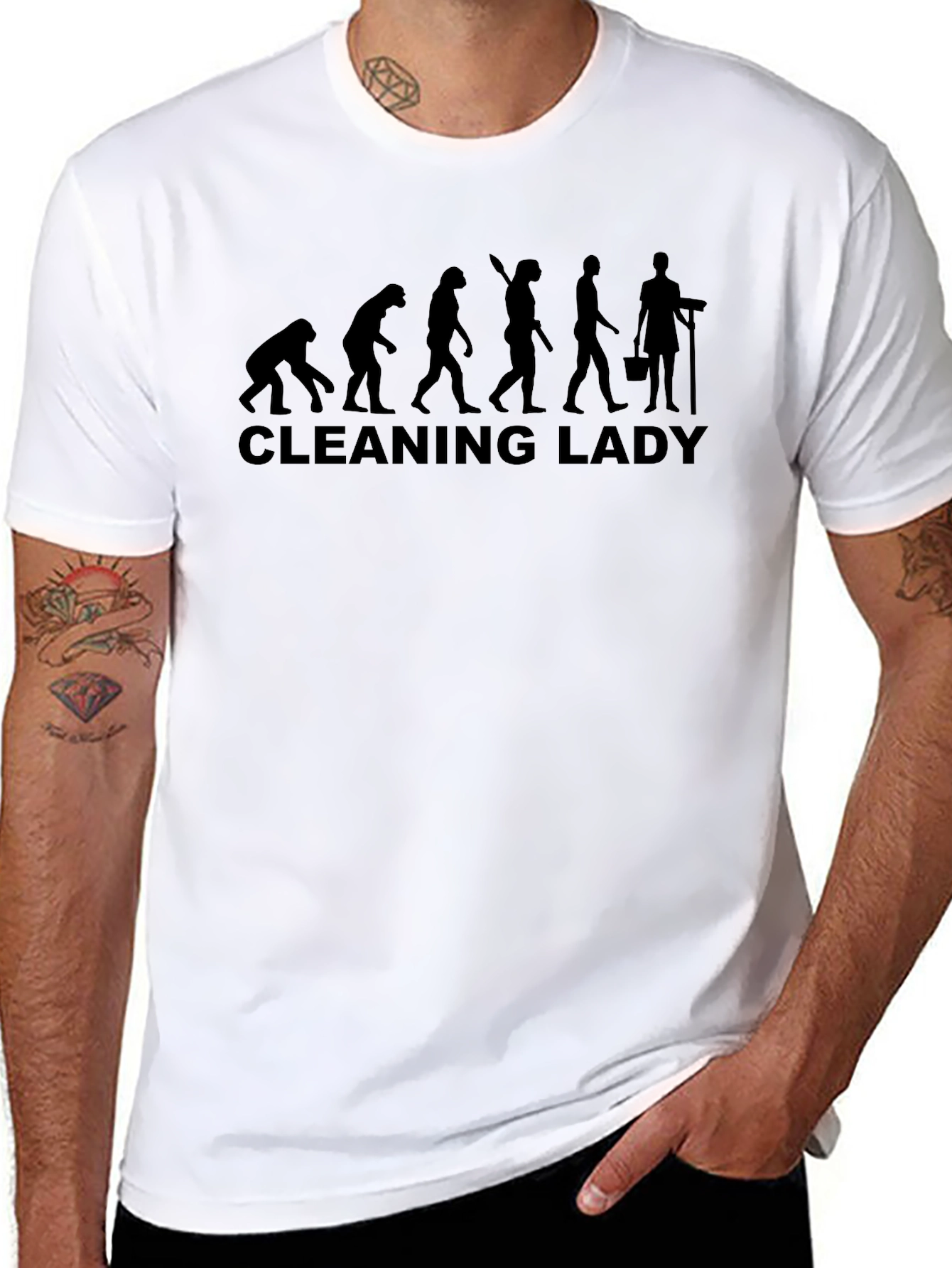Cleaning Lady Evolution T-Shirt