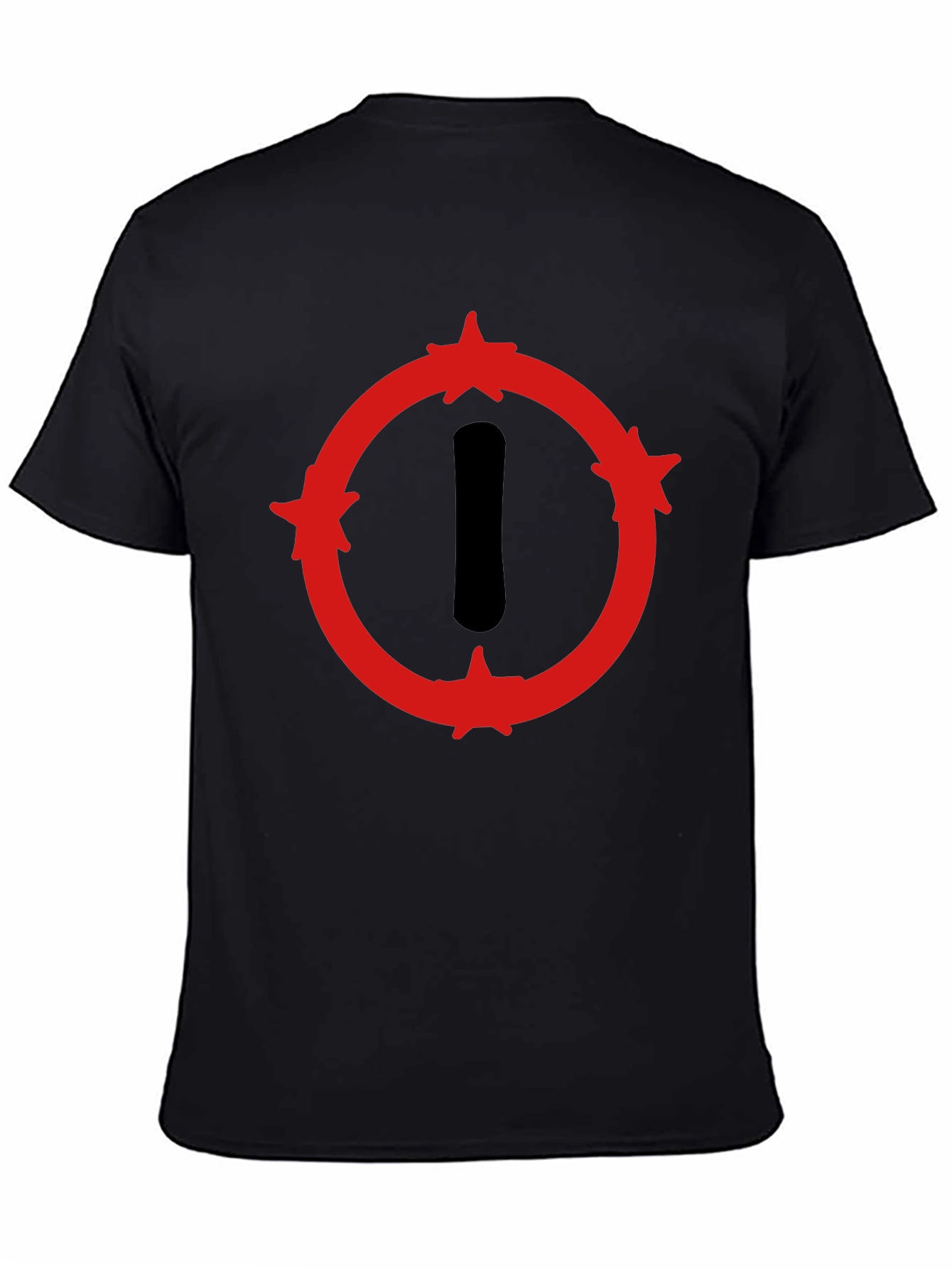 Graphic Print Crew Neck T-Shirt - Black