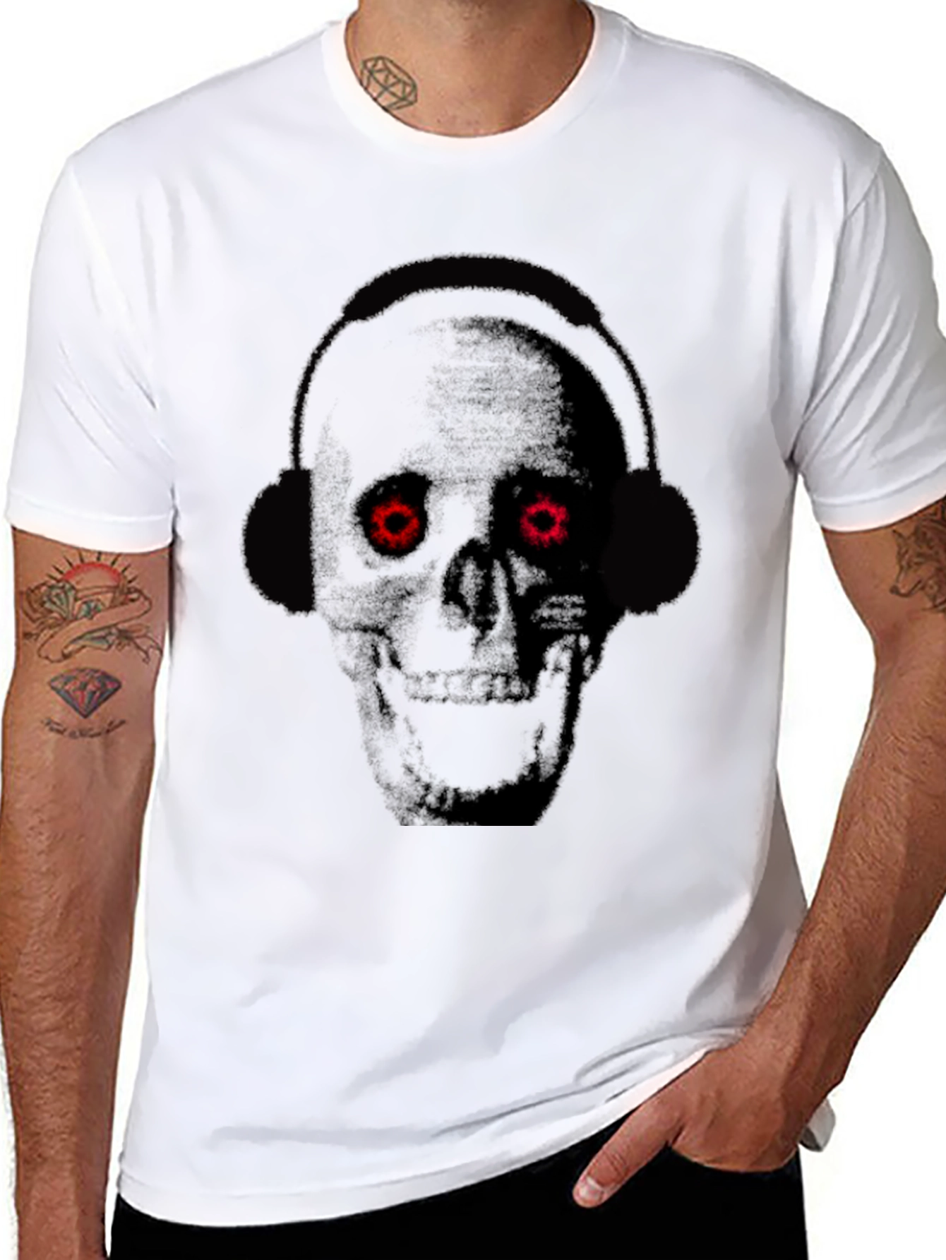 Skull Headphones Graphic T-Shirt