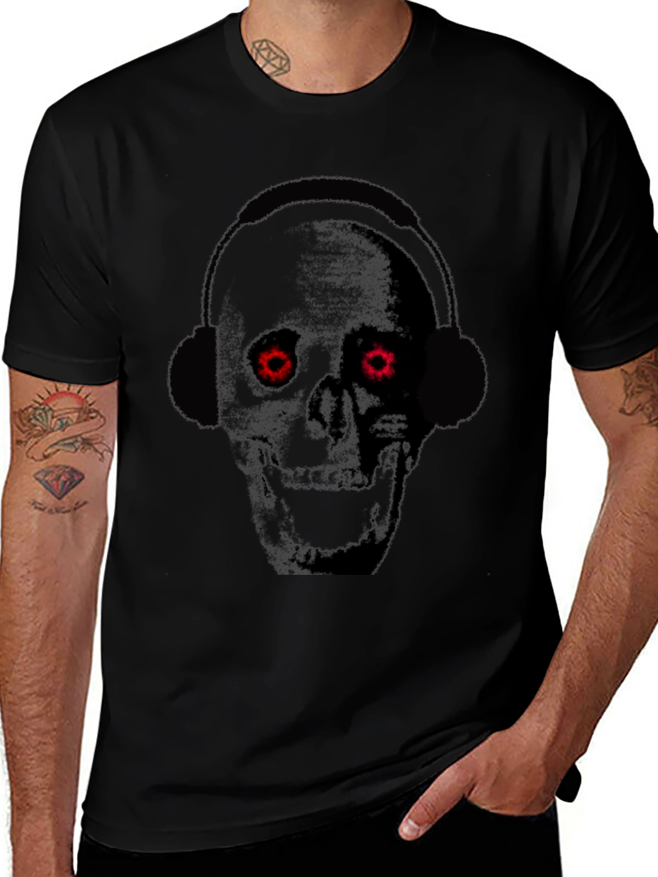 Skull Headphones Graphic T-Shirt