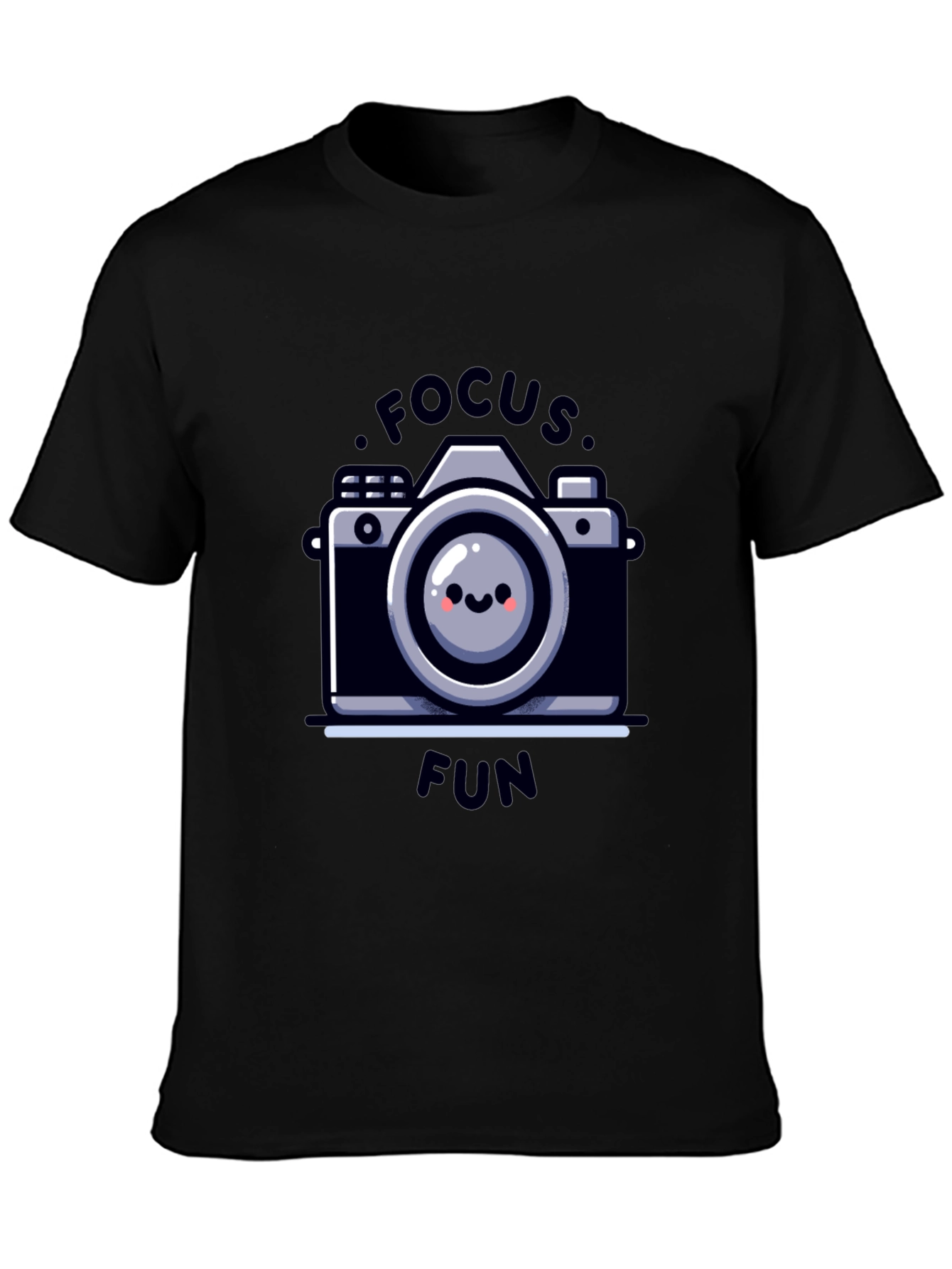 Focus Fun Camera Graphic Tee - Black Cotton T-Shirt