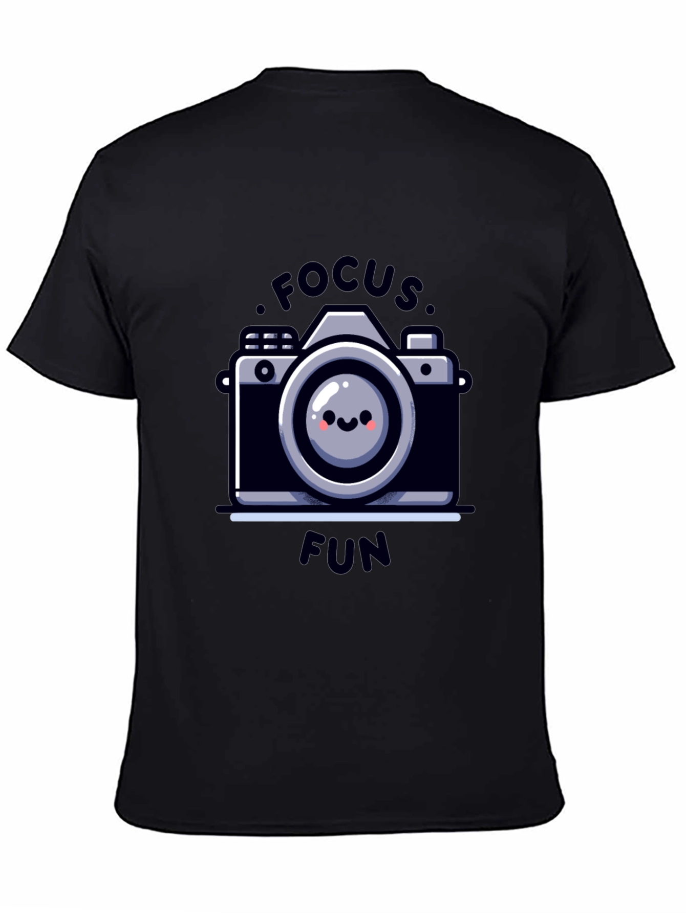 Focus Fun Camera Graphic Tee - Black Cotton T-Shirt