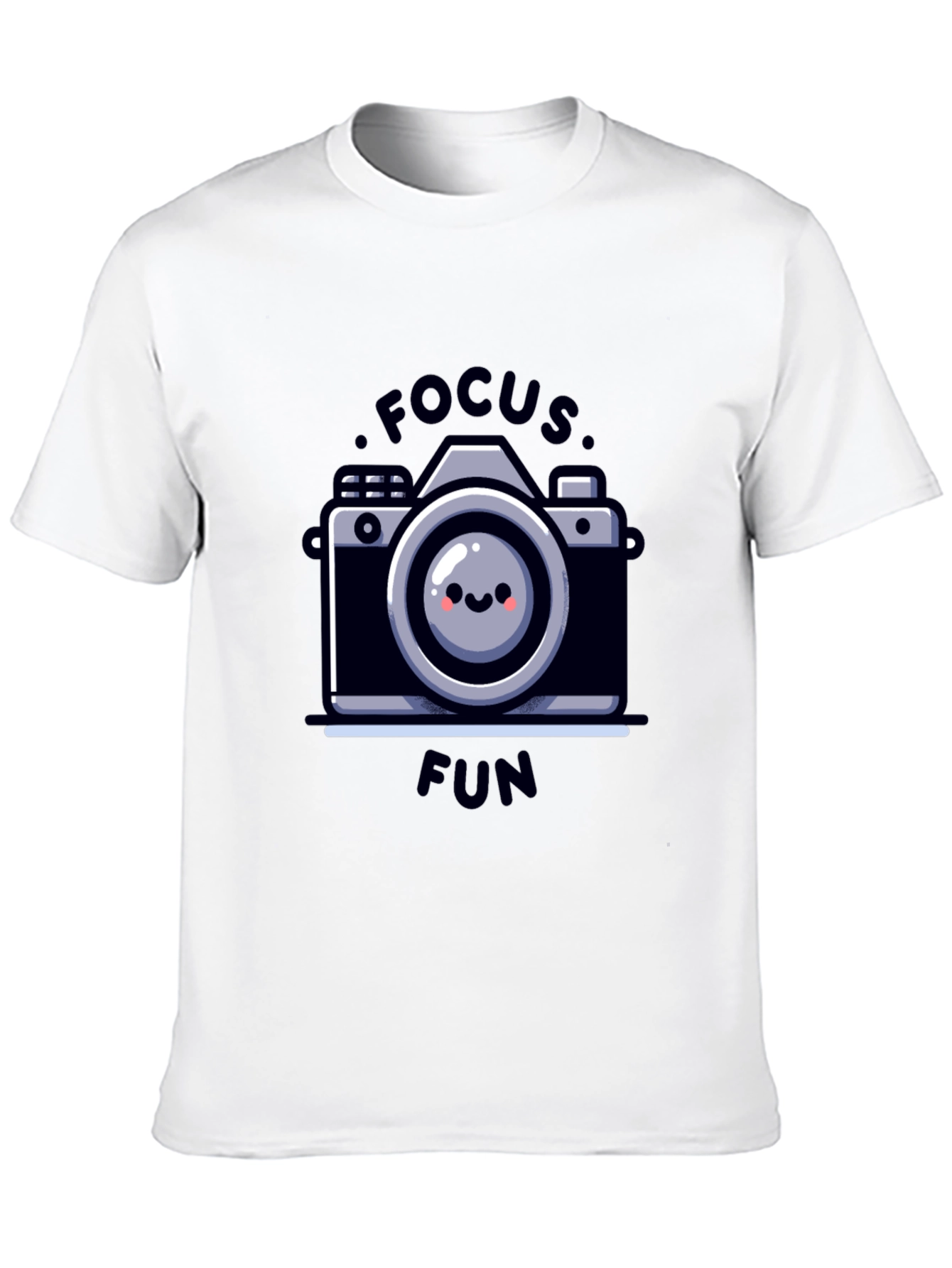Focus Fun Camera Graphic Tee - Black Cotton T-Shirt