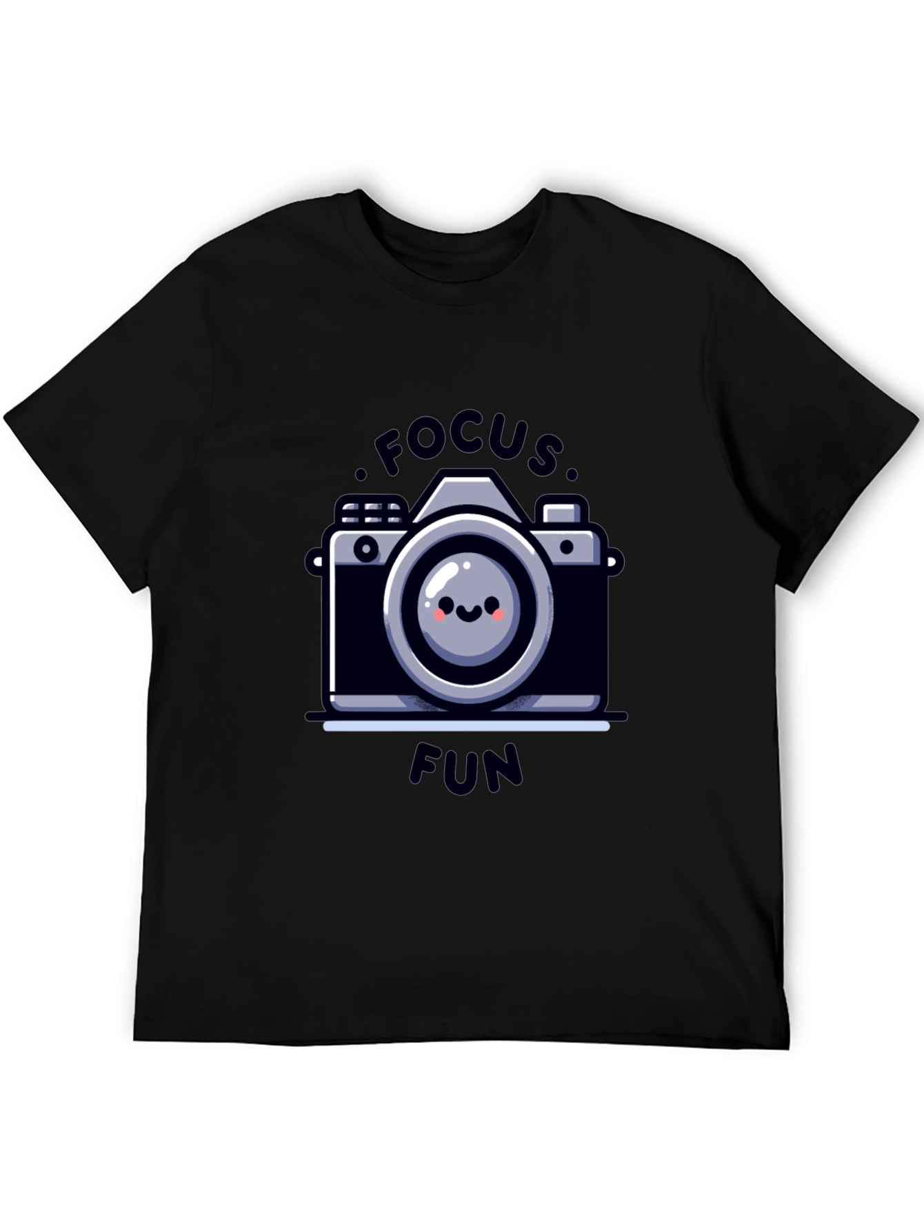 Focus Fun Camera Graphic Tee - Black Cotton T-Shirt