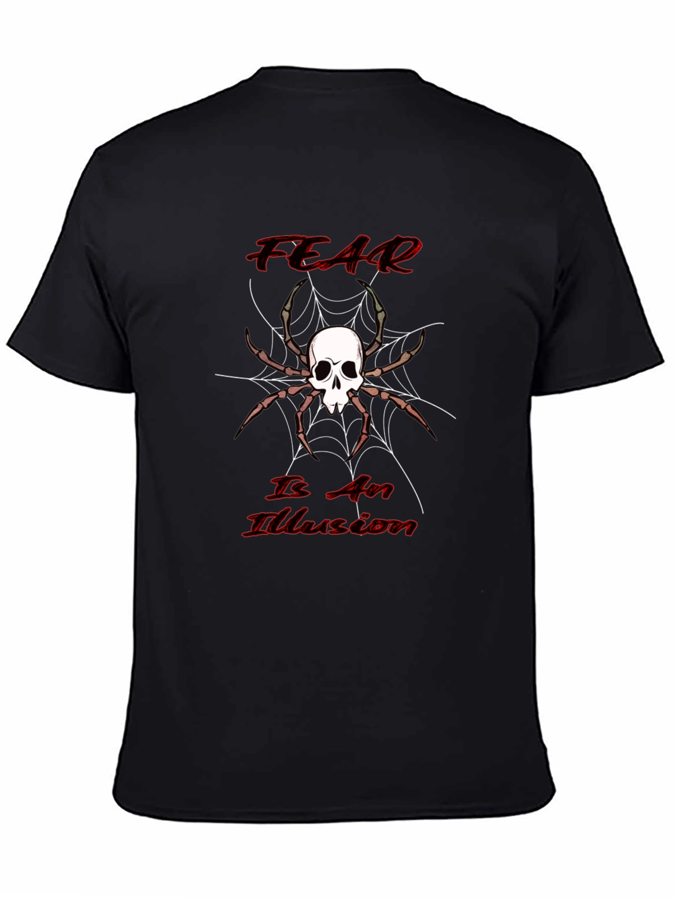 Fear is an Illusion Skull Spider Graphic T-Shirt
