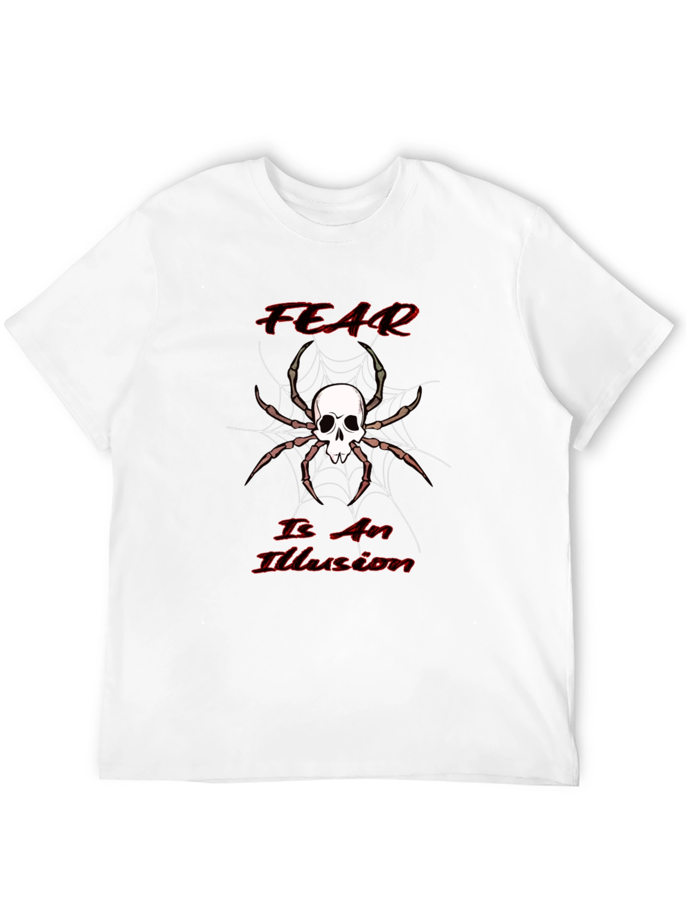 Fear is an Illusion Skull Spider Graphic T-Shirt