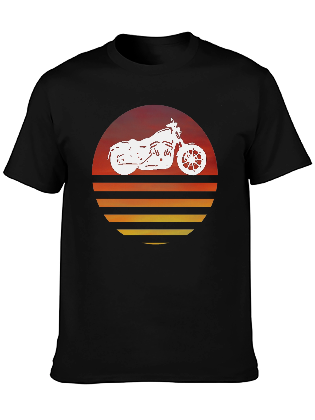 Motorcycle Sunset Graphic Tee - Ride in Style!