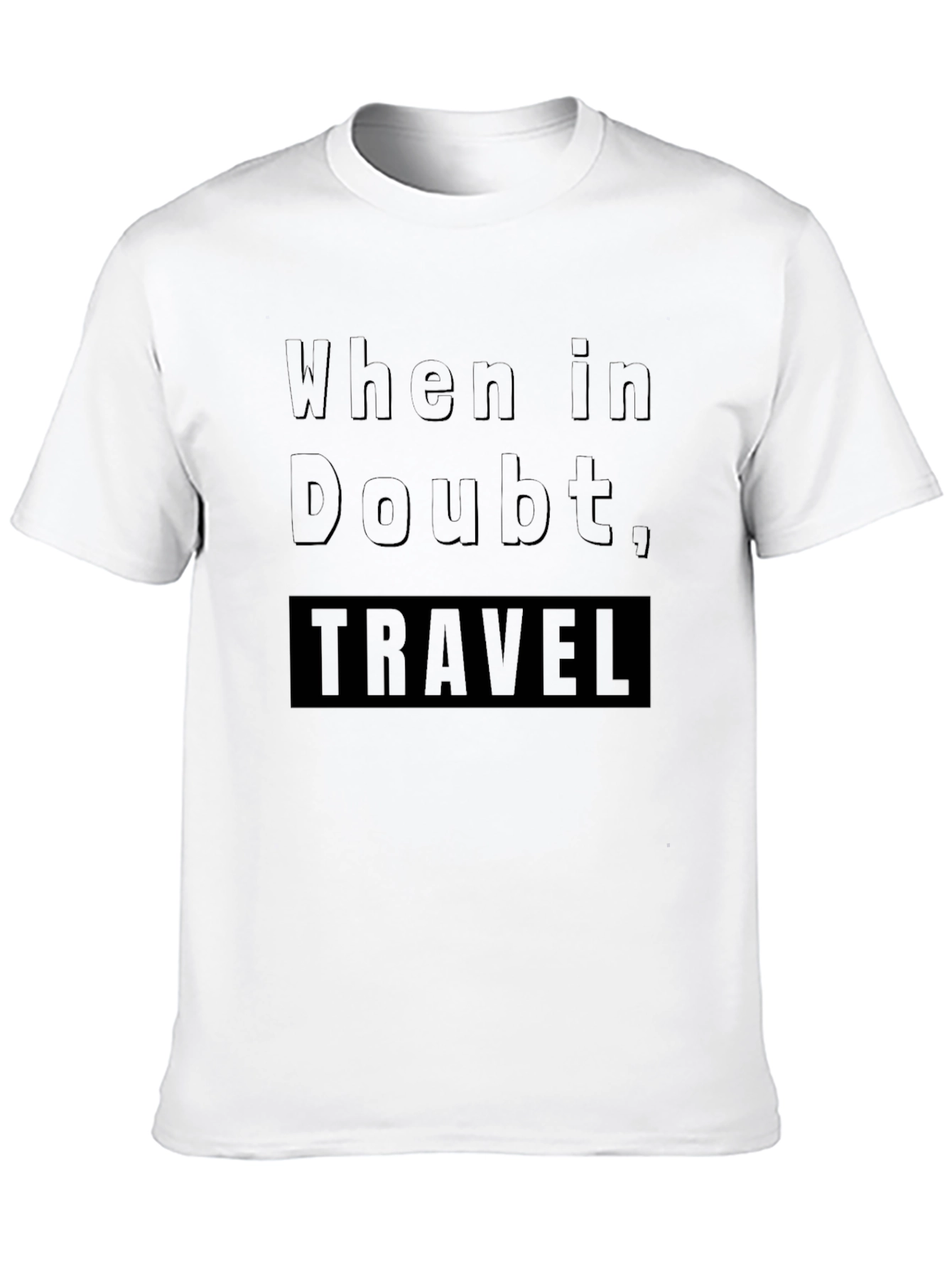 When in Doubt Travel Black Graphic Tee