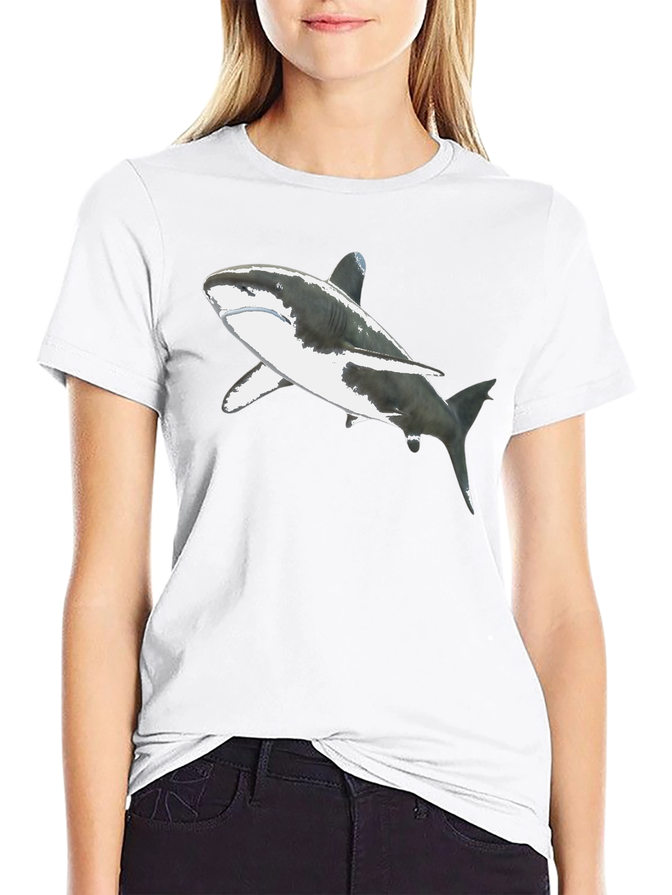 Shark Graphic Black Tee - Mens Short Sleeve