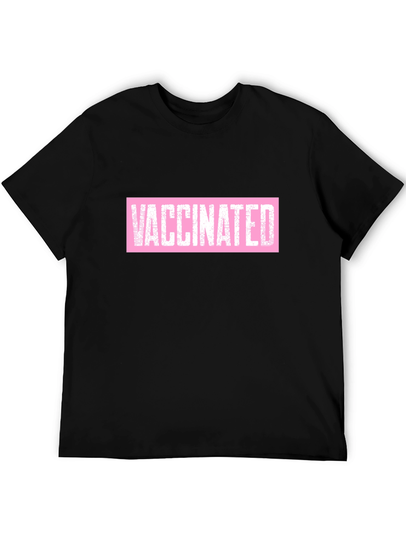 Vaccinated Graphic Tee - Black Cotton Comfort