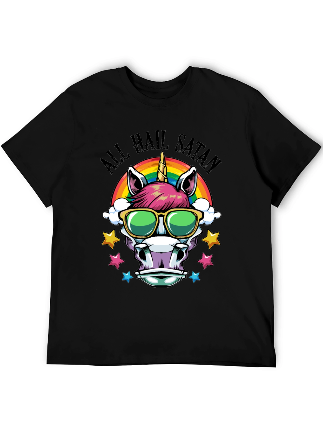 Unicorn All Hail Satan Graphic Tee