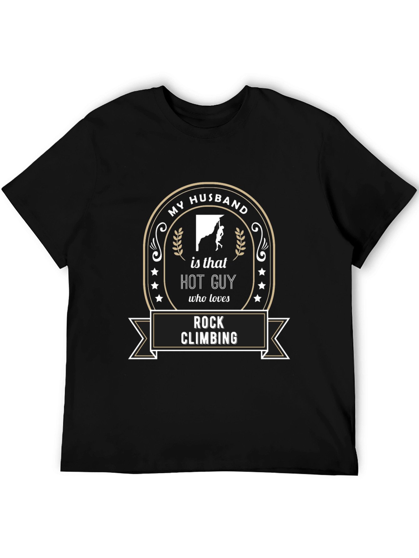 My Husband Rock Climbing T-Shirt - Novelty Graphic Tee