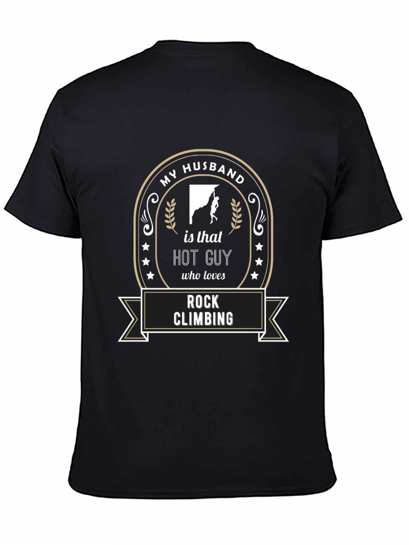 My Husband Rock Climbing T-Shirt - Novelty Graphic Tee