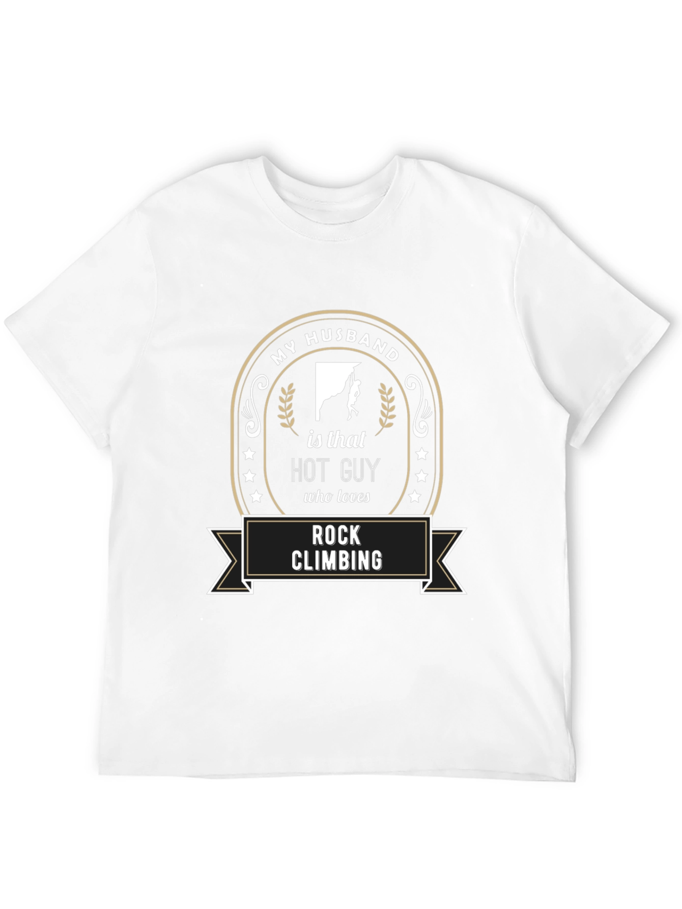 My Husband Rock Climbing T-Shirt - Novelty Graphic Tee