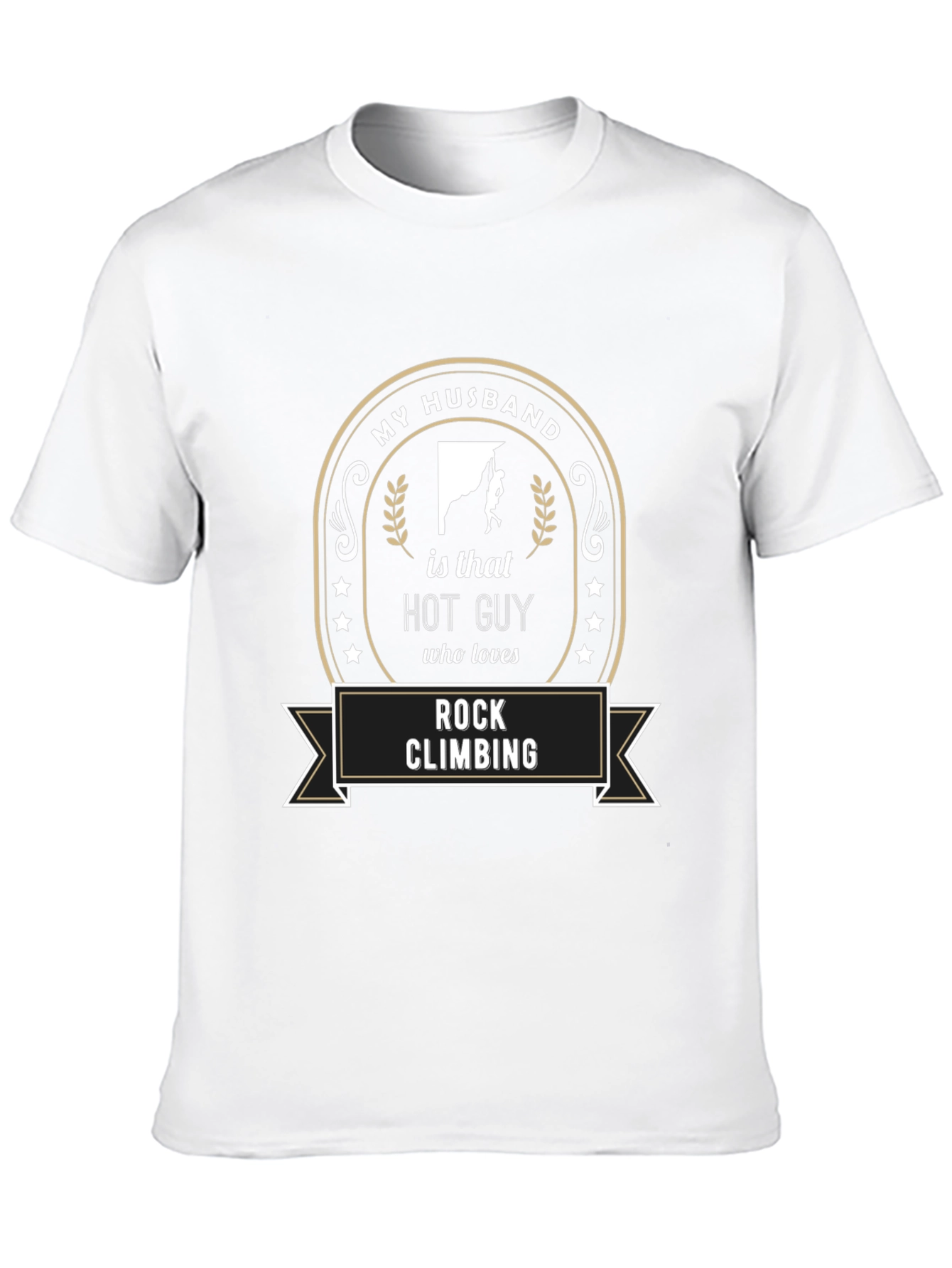 My Husband Rock Climbing T-Shirt - Novelty Graphic Tee