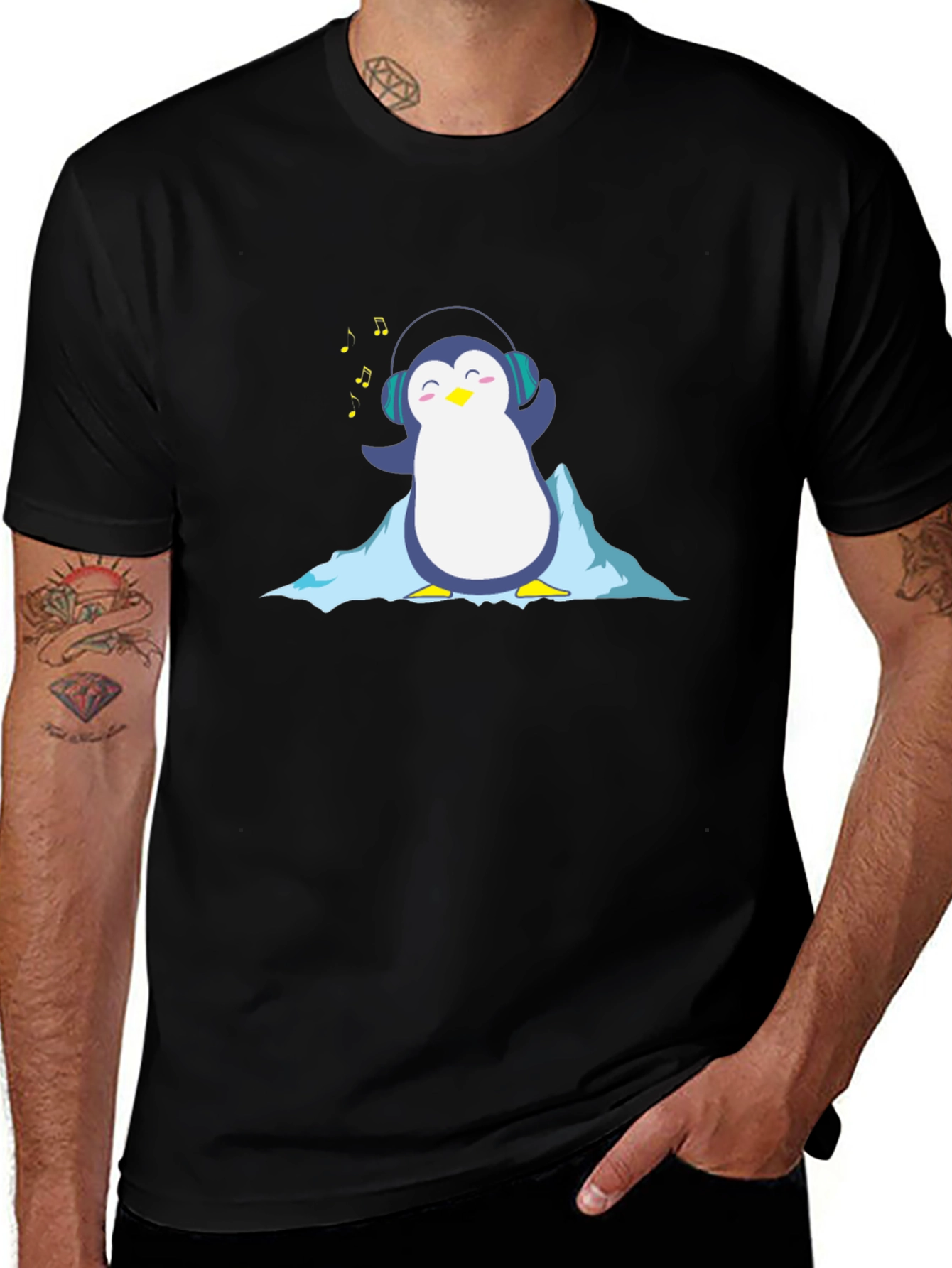 Cool Penguin Music Lover T-Shirt