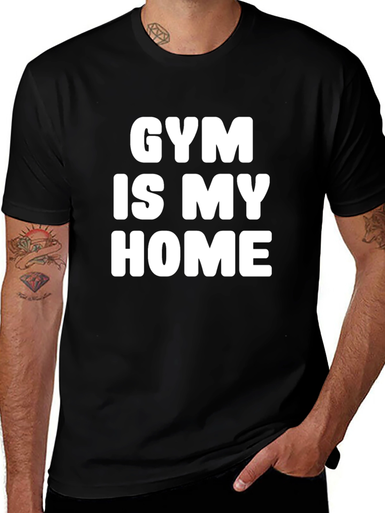 Gym Is My Home Black T-Shirt