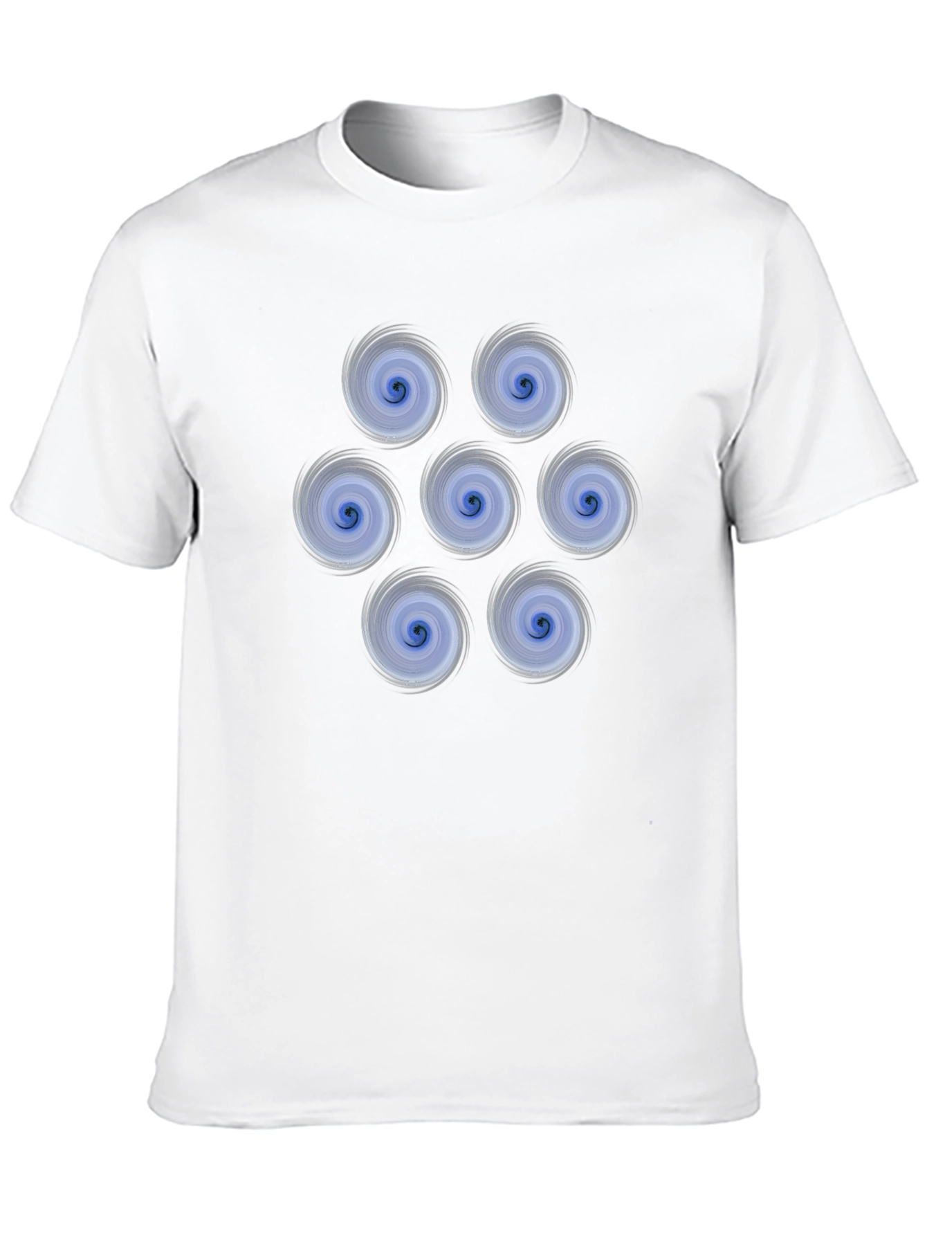 Swirl Circle Pattern Graphic Tee - Black Cotton T-Shirt