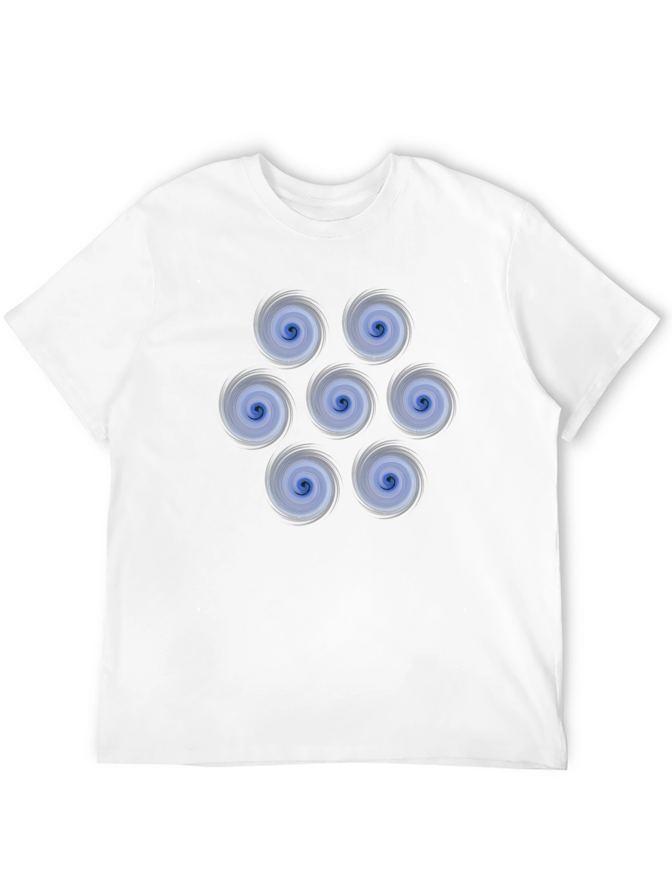 Swirl Circle Pattern Graphic Tee - Black Cotton T-Shirt