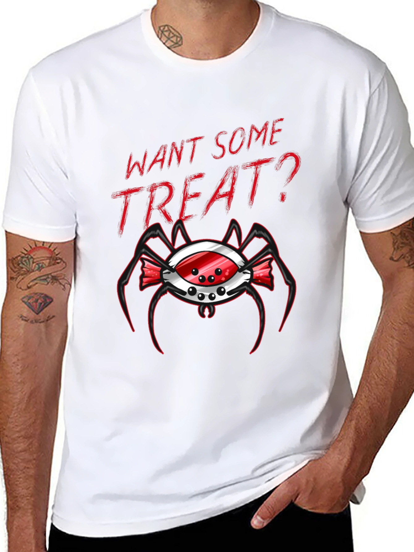 Want Some Treat? Spider Candy Halloween T-Shirt