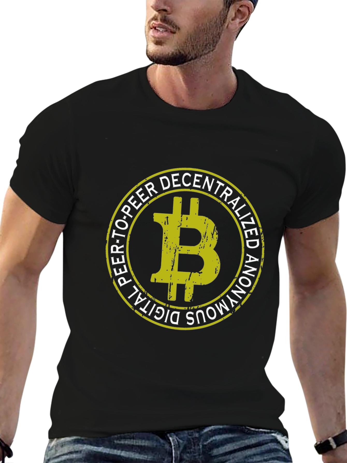 Bitcoin Cryptocurrency Black T-Shirt