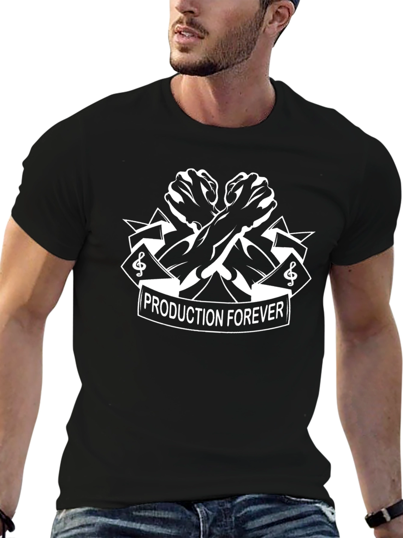 Production Forever Black Graphic T-Shirt