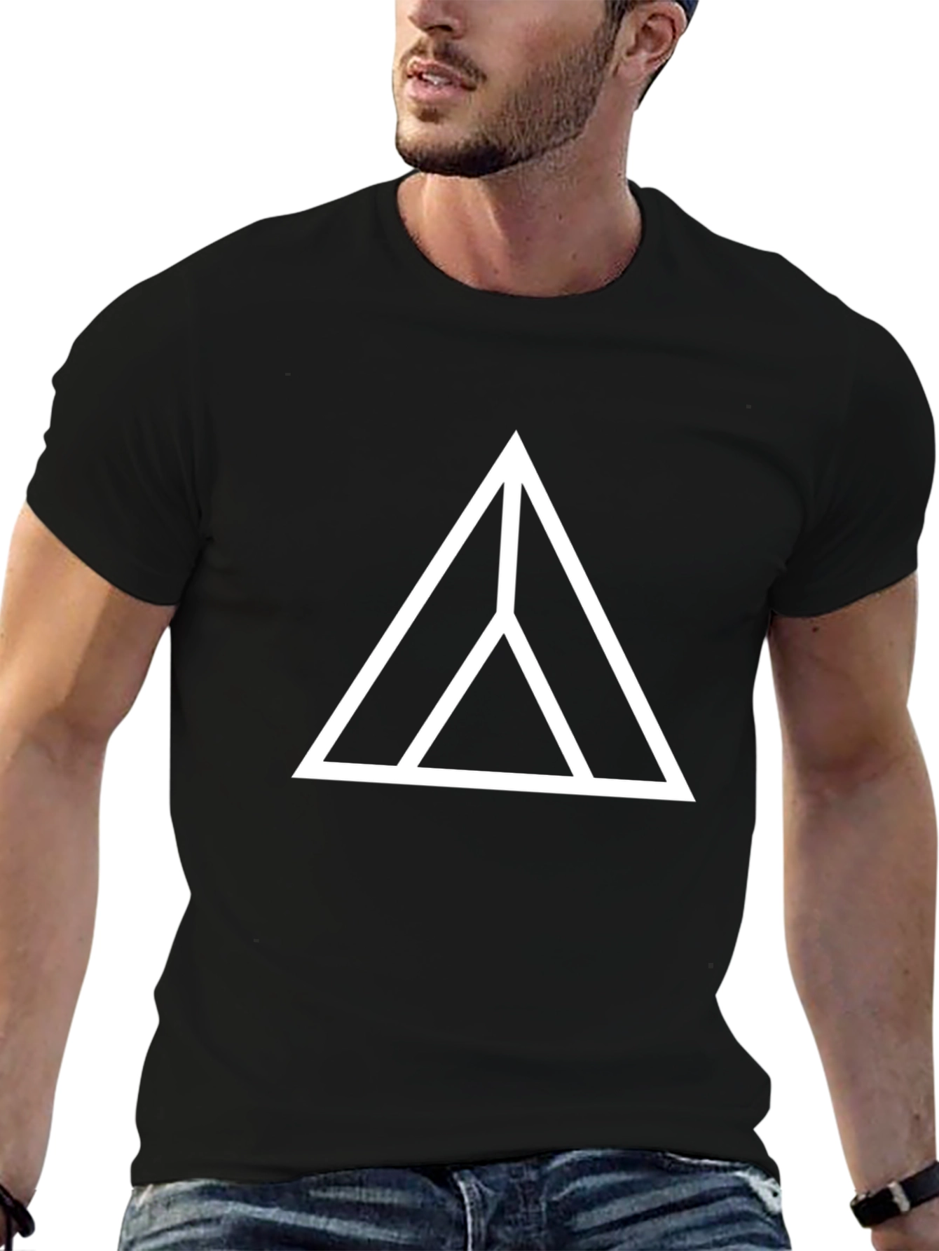 Geometric Triangle T-Shirt - Modern Minimalist Design