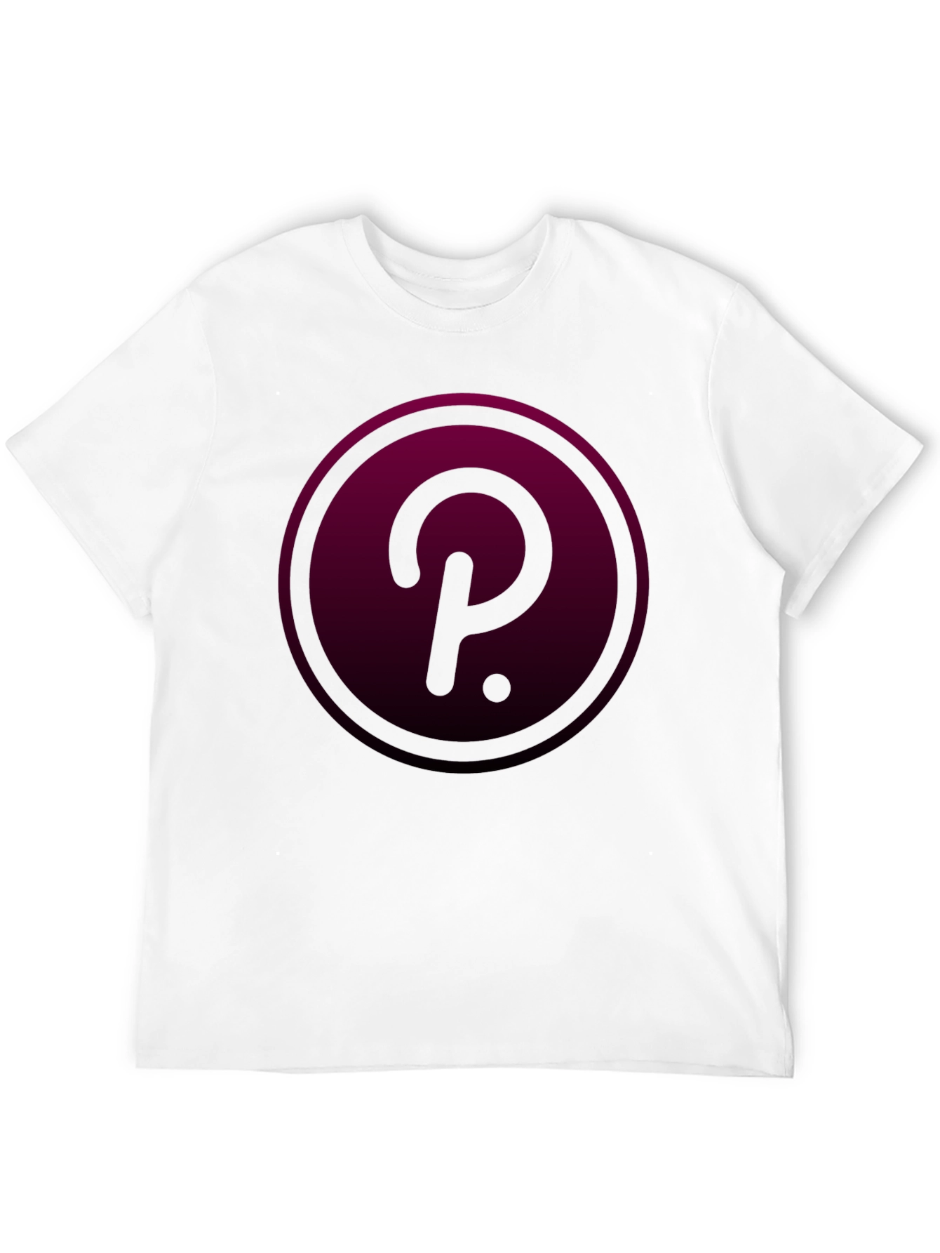 Polkadot Crypto T-Shirt - Burgundy Circle Design