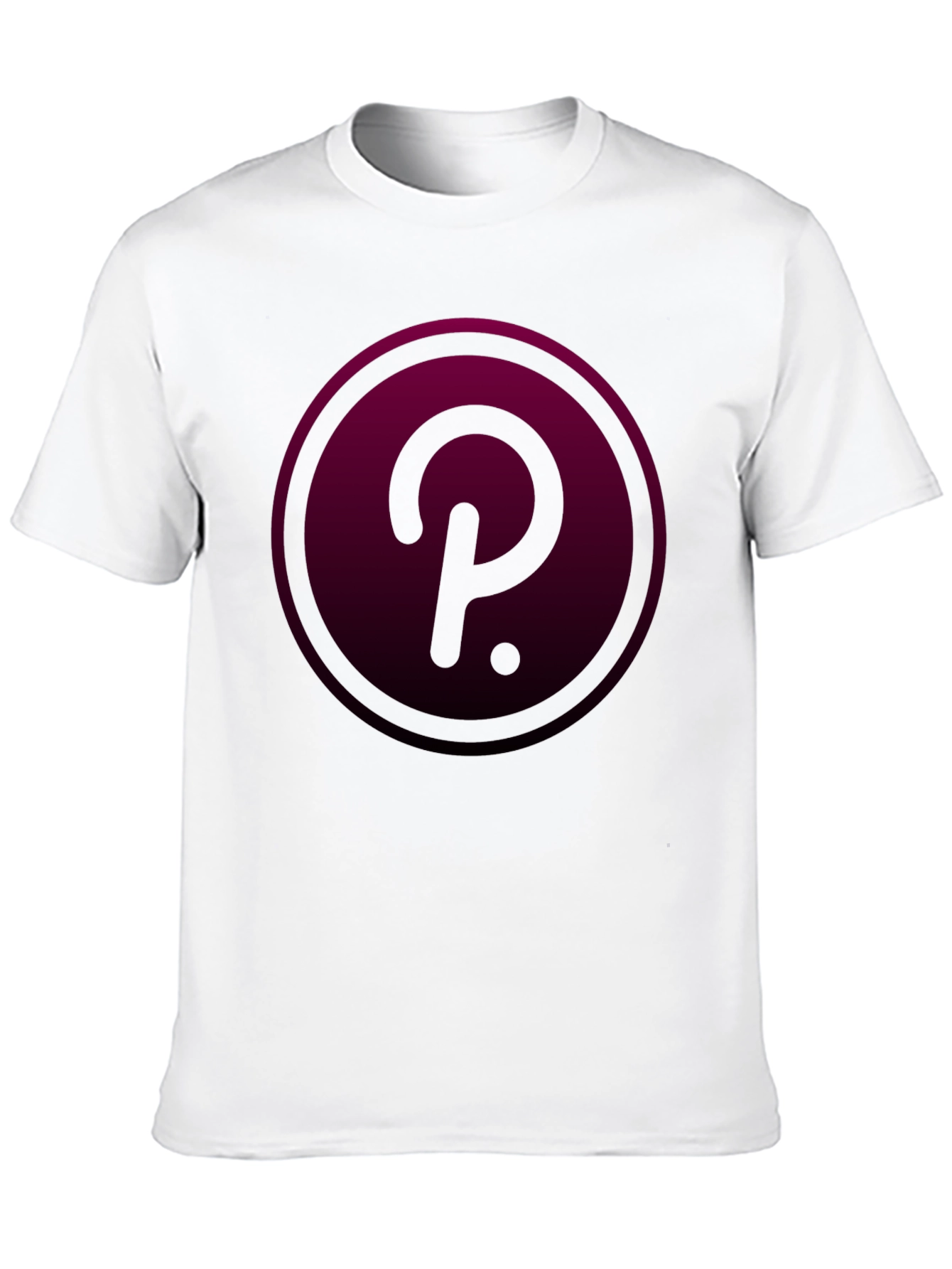 Polkadot Crypto T-Shirt - Burgundy Circle Design
