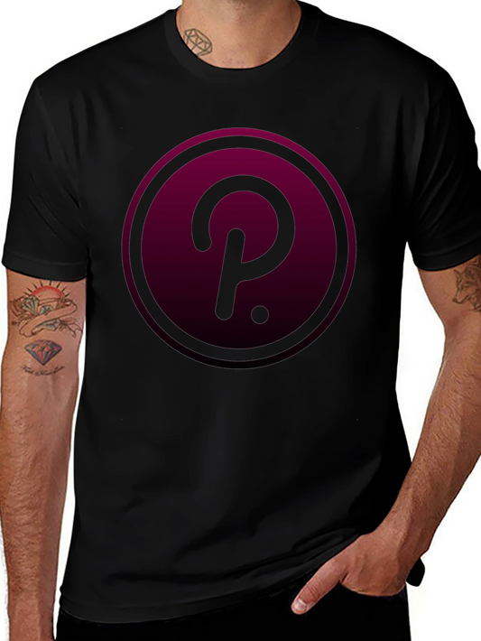Polkadot Crypto T-Shirt - Burgundy Circle Design