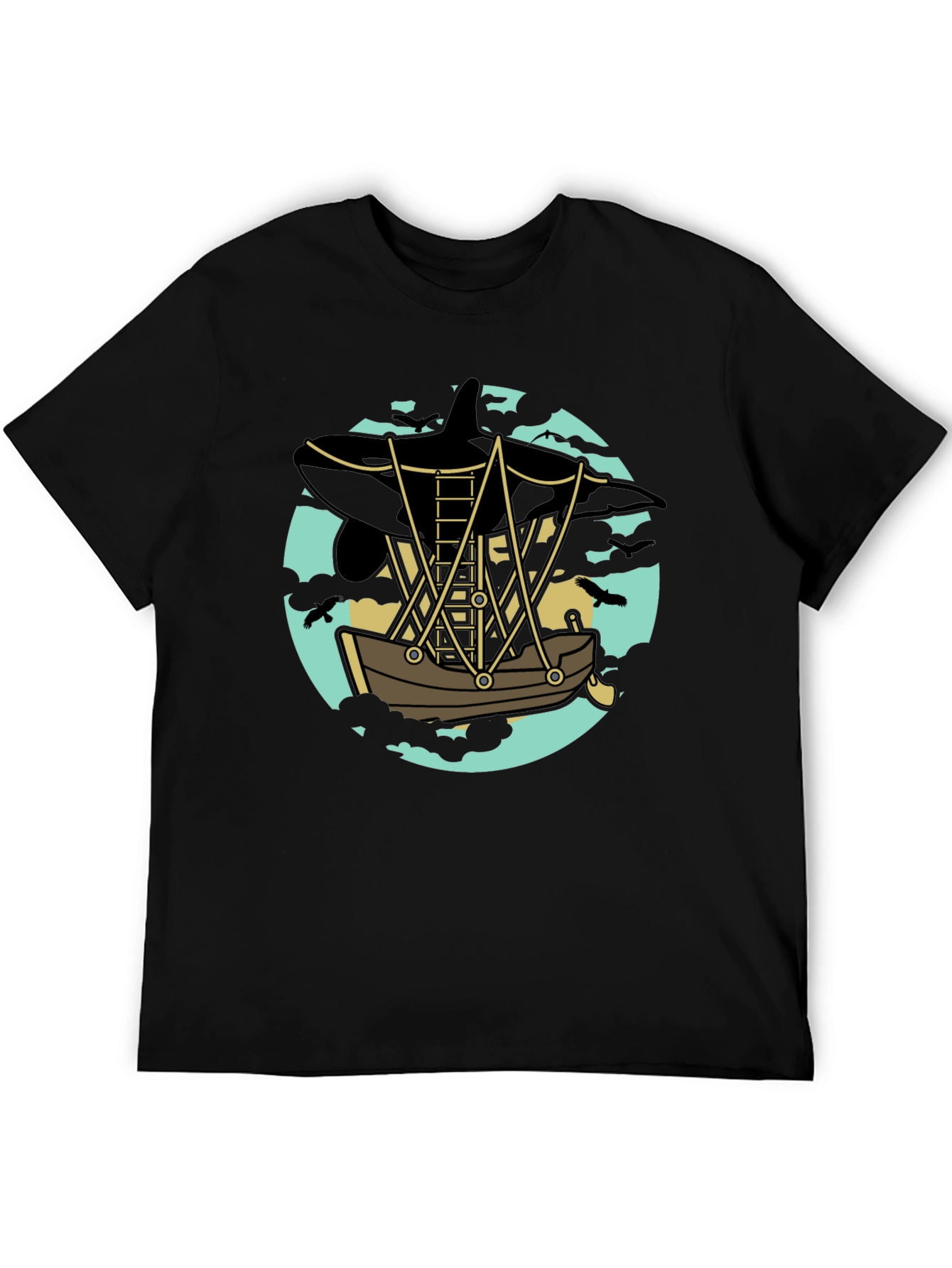 Orca Airship Tee - Whimsical Graphic T-Shirt