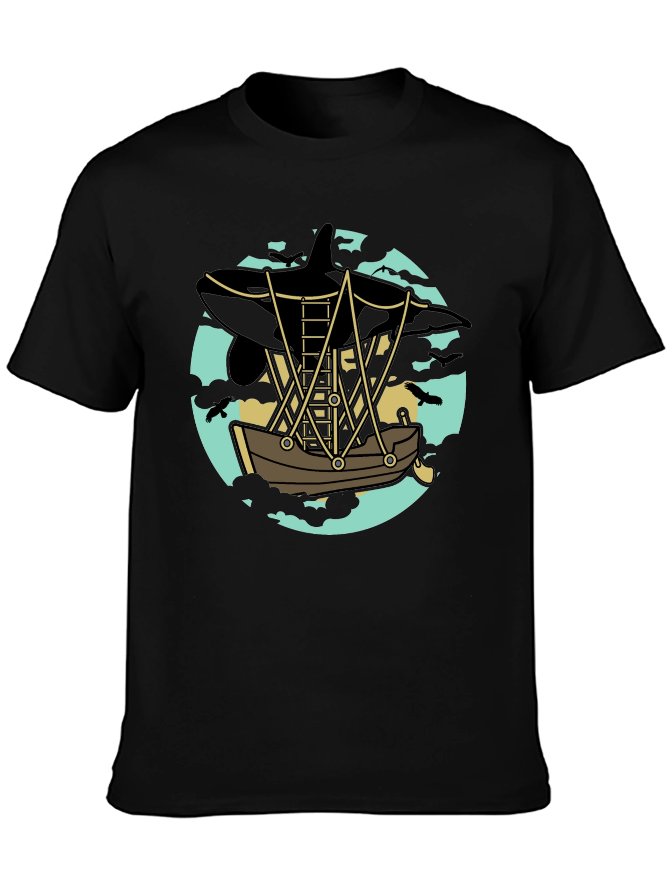 Orca Airship Tee - Whimsical Graphic T-Shirt