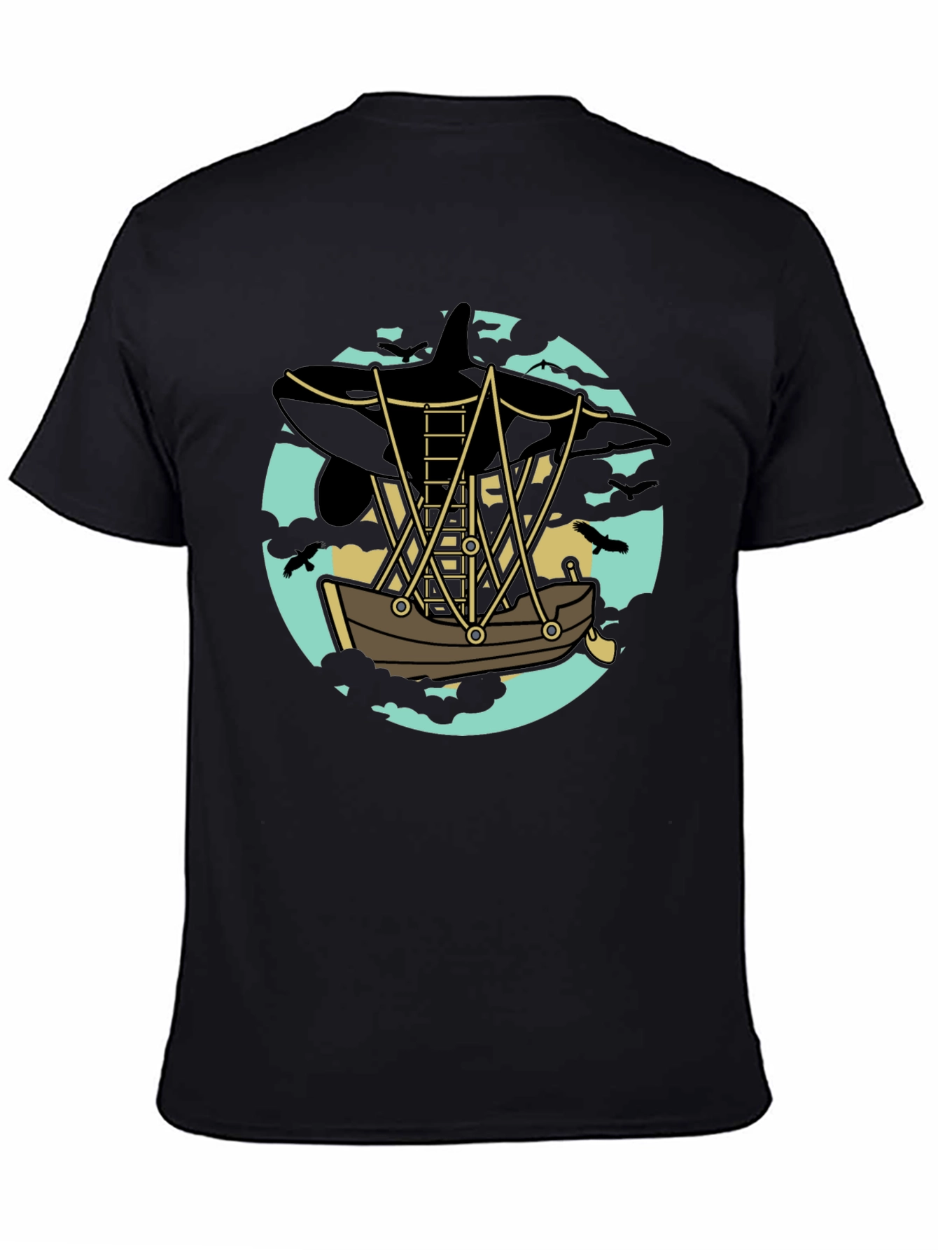 Orca Airship Tee - Whimsical Graphic T-Shirt