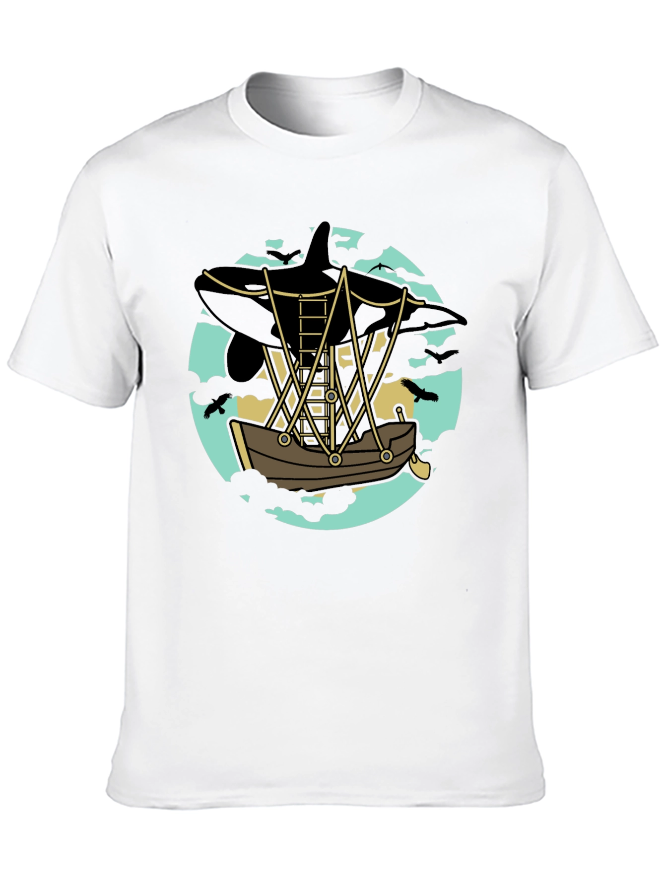 Orca Airship Tee - Whimsical Graphic T-Shirt