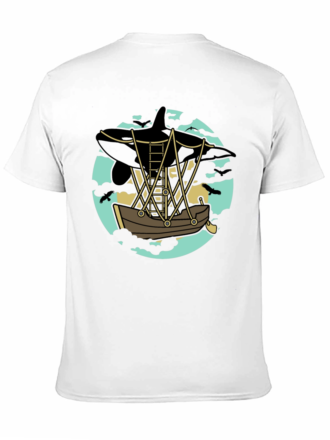 Orca Airship Tee - Whimsical Graphic T-Shirt