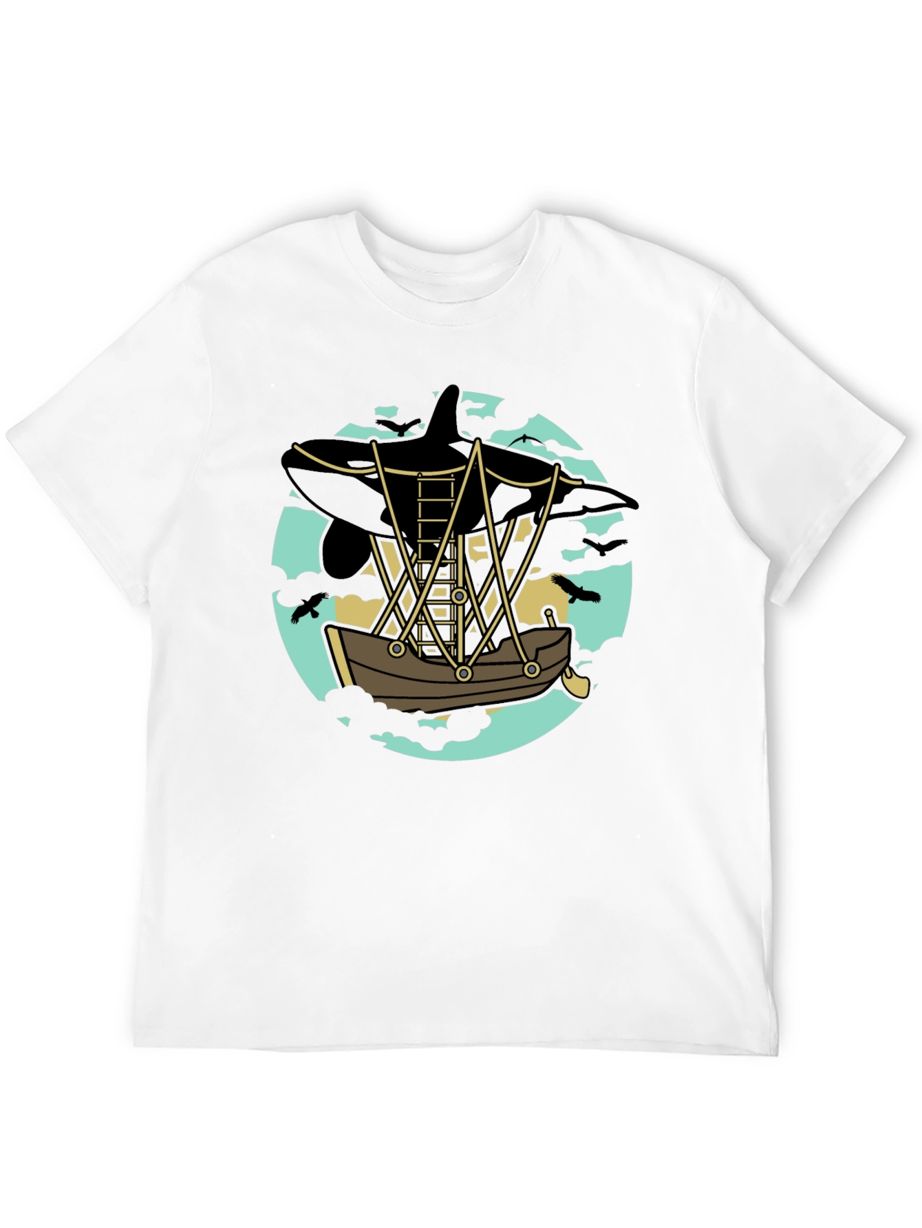 Orca Airship Tee - Whimsical Graphic T-Shirt