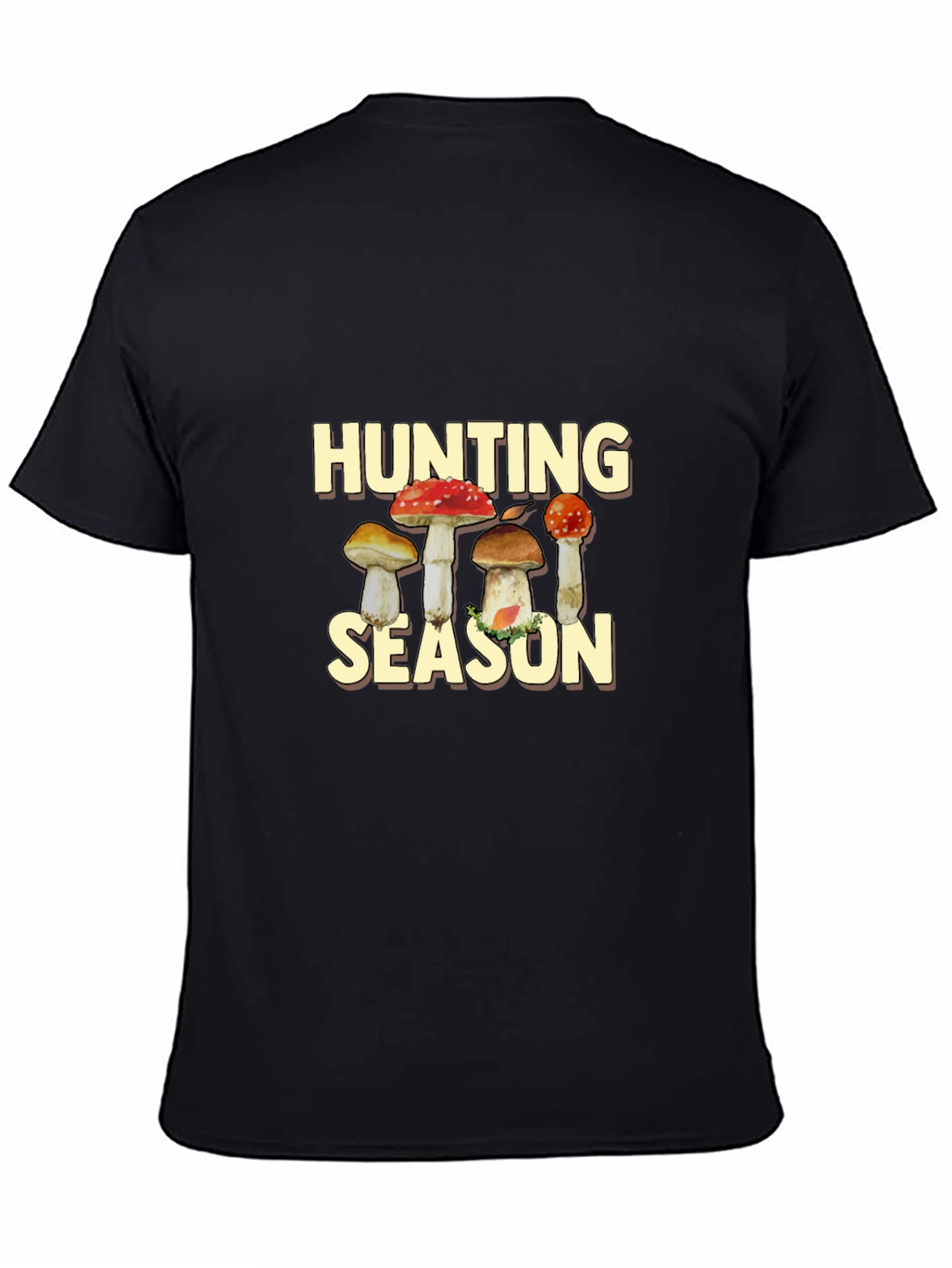 Hunting Season Mushroom Graphic Tee - Black