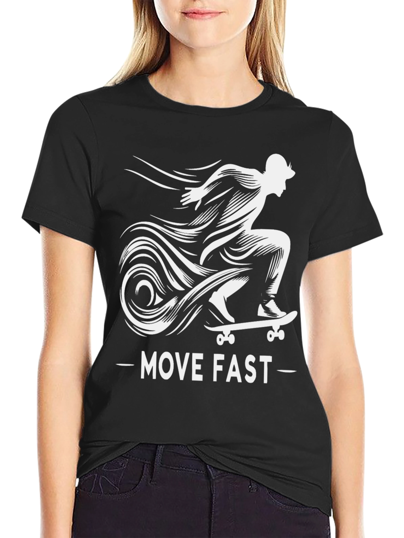 Move Fast Skateboard T-Shirt - Cool Graphic Tee