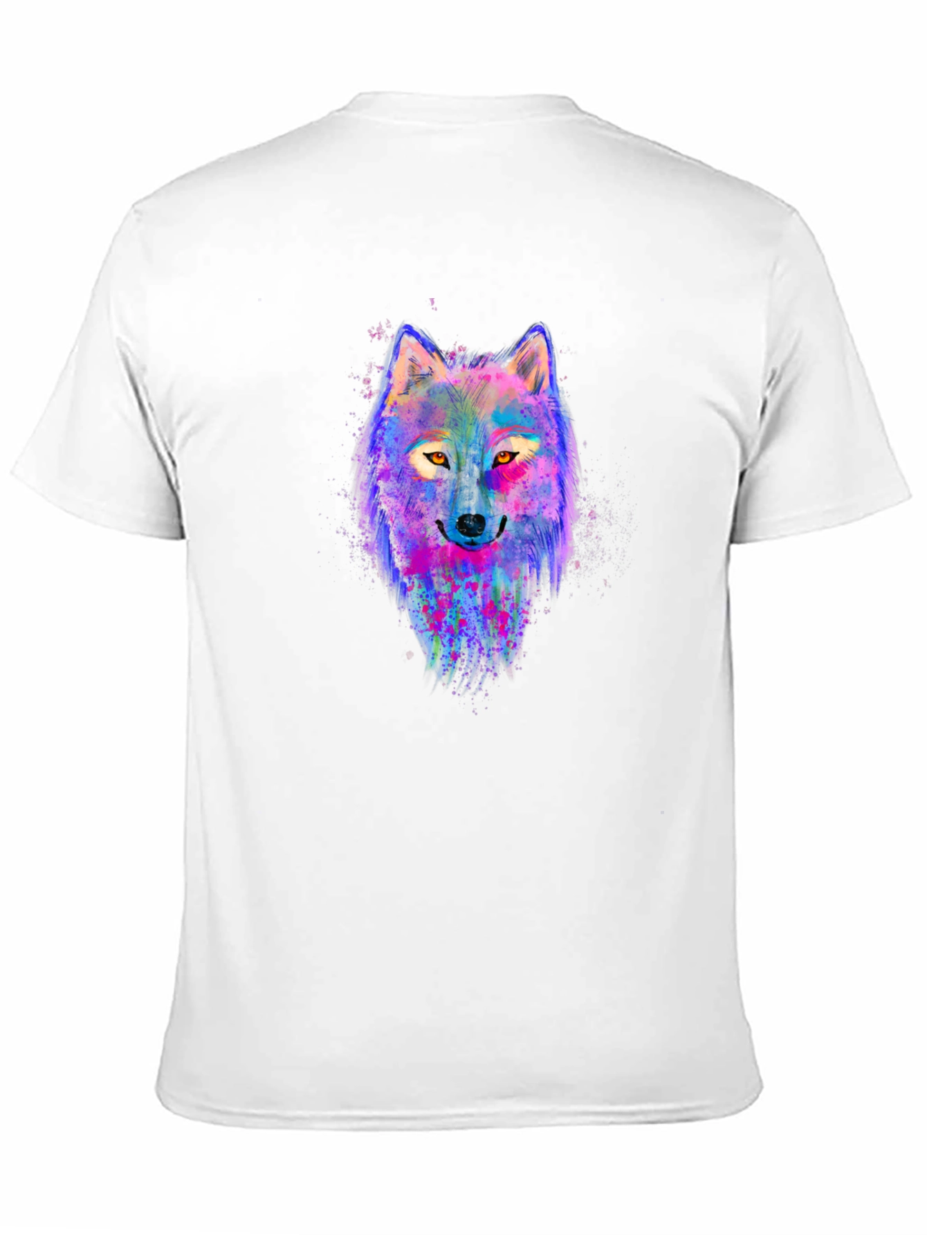 Vibrant Wolf Graphic Tee - Mens Black T-Shirt