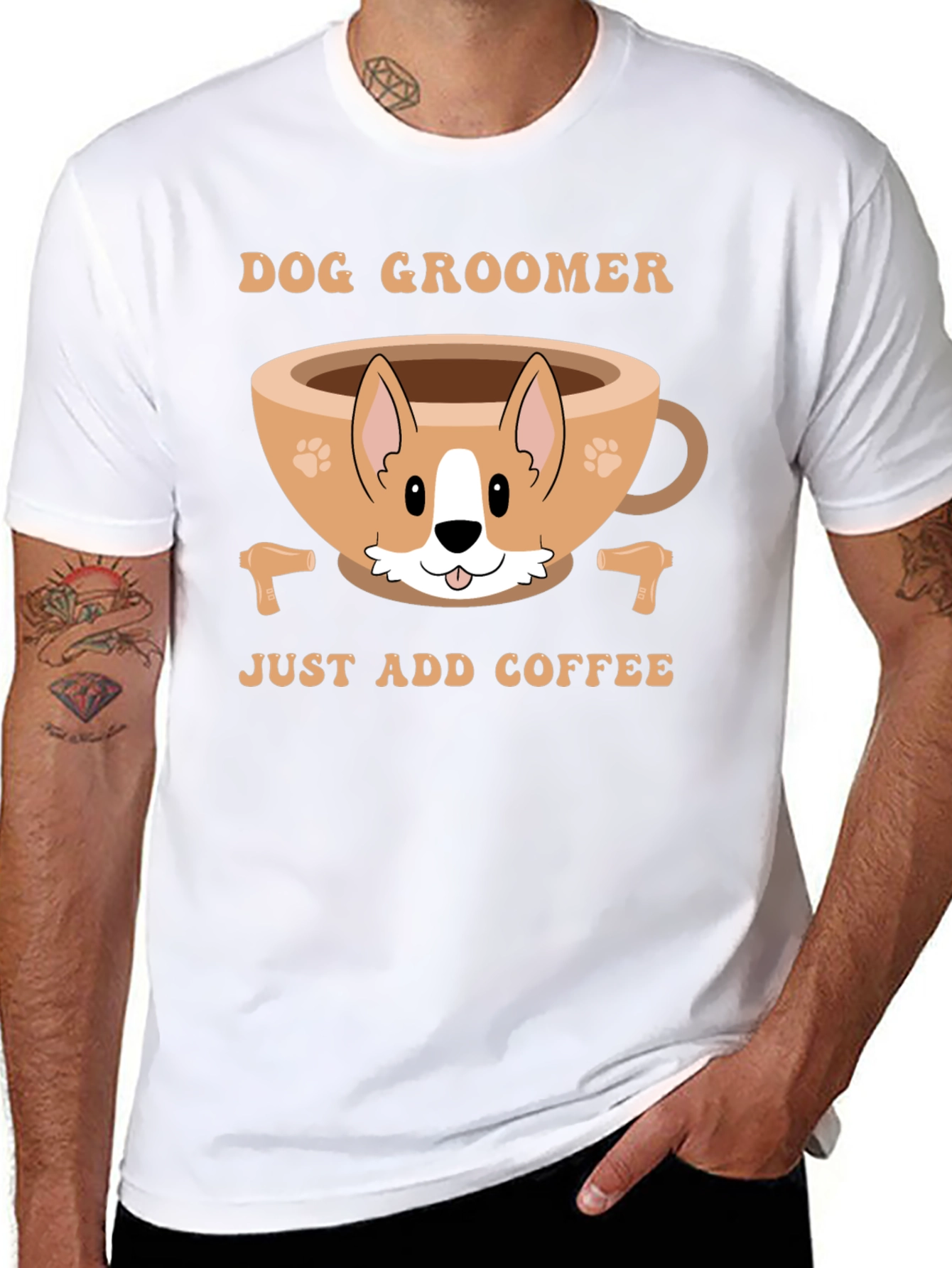 Dog Groomer Coffee Lover T-Shirt